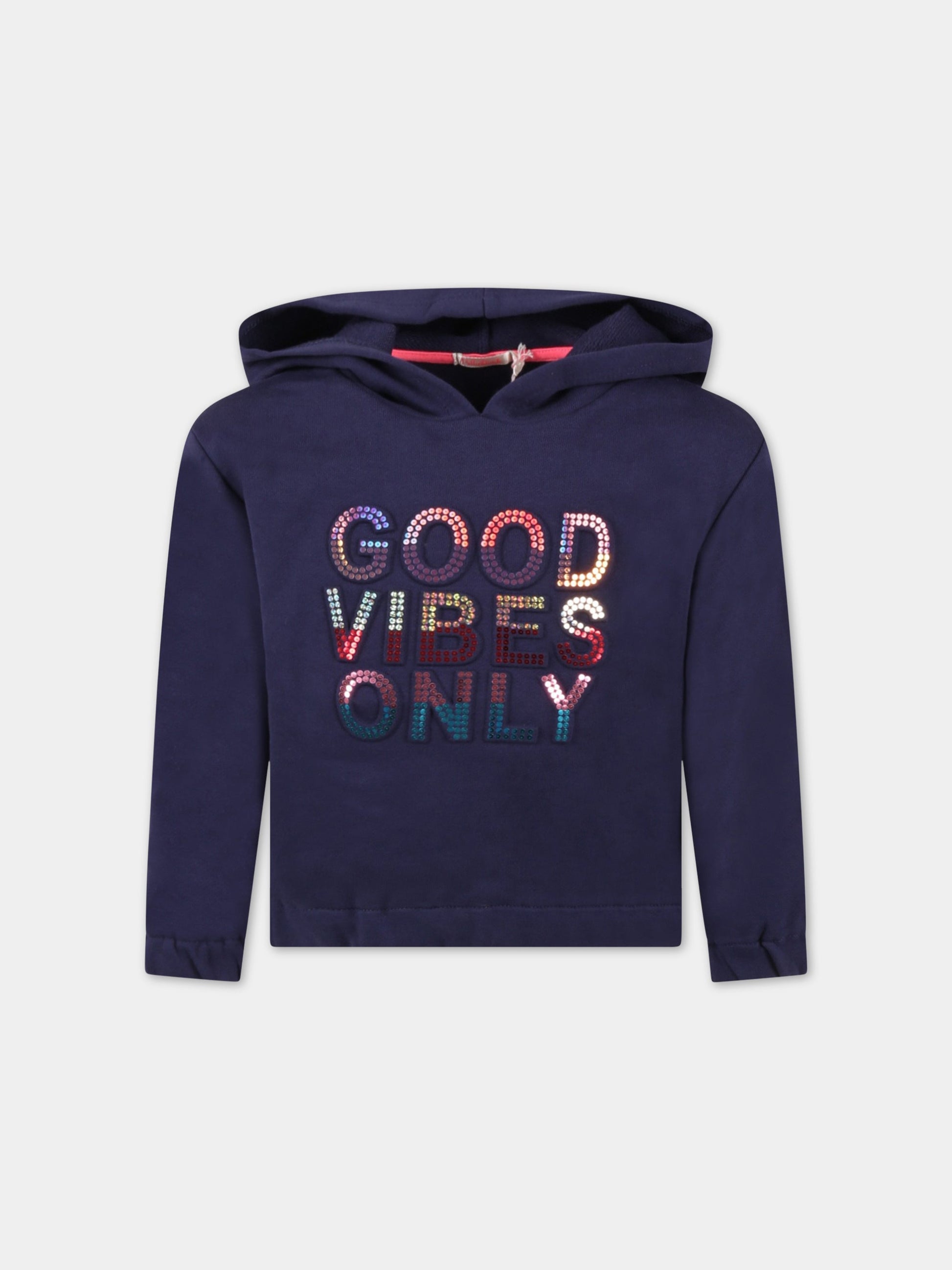 Felpa blu per bambina con scritta,Billieblush,U15909 85T