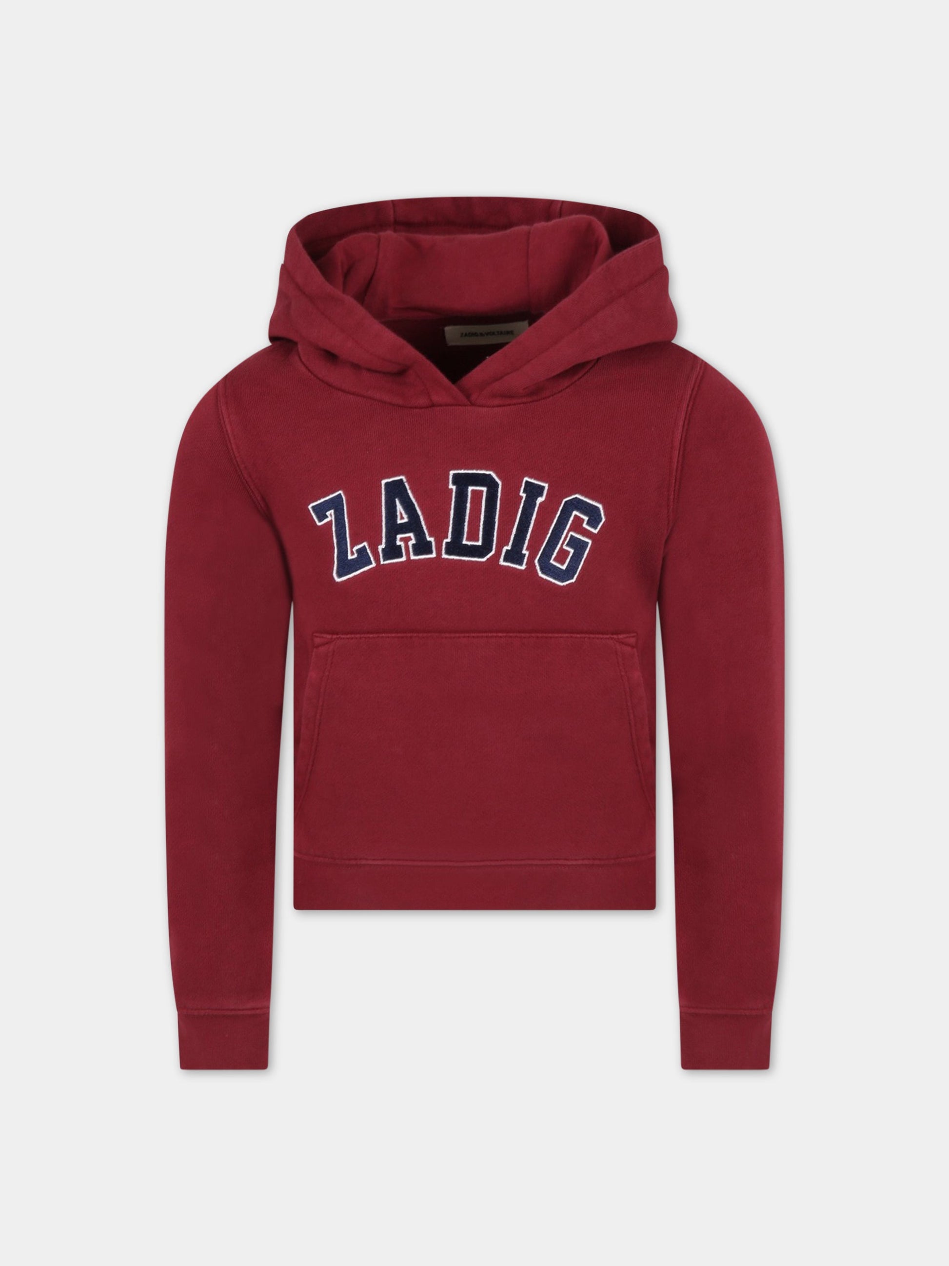 Felpa viola per bambina con logo,Zadig & Voltaire Kids,X15295 945