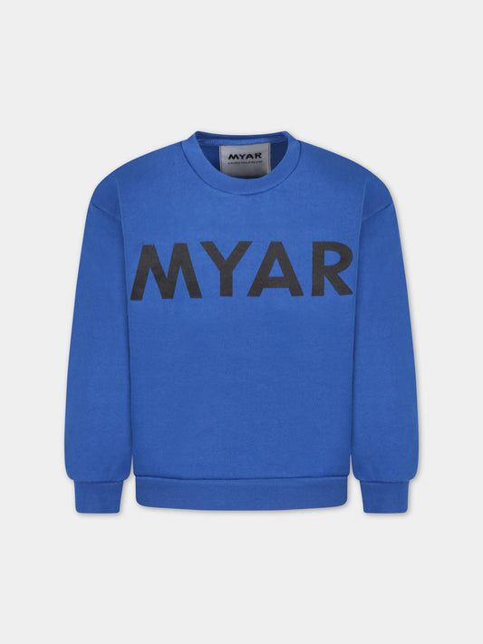 Felpa blu per bambino con logo,Myar,MY0026 MY028 MY808