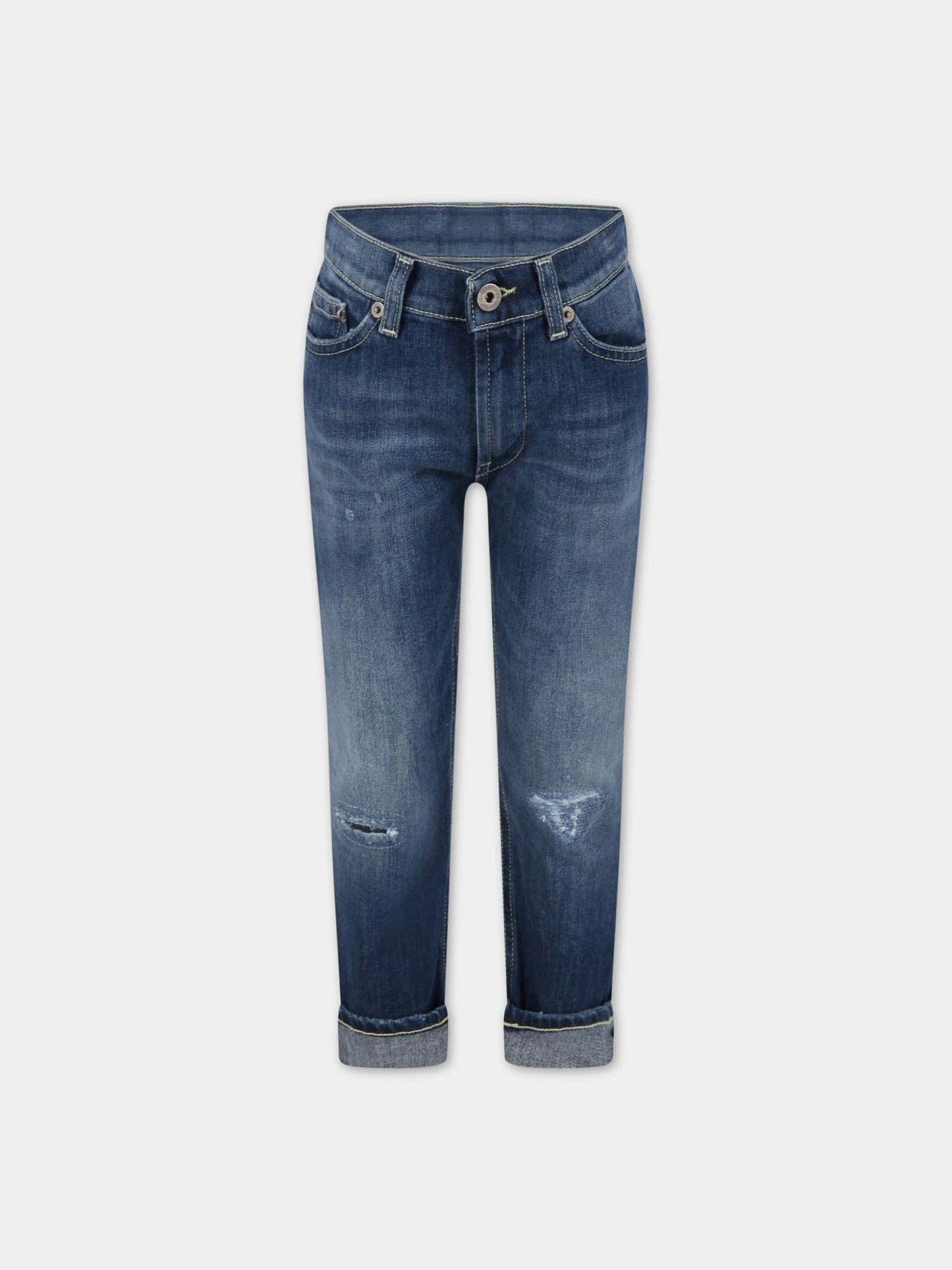 Jeans blu  Up & Down  per bambino con finti strappi,Dondup Kids,DFPA106 YD027 4020