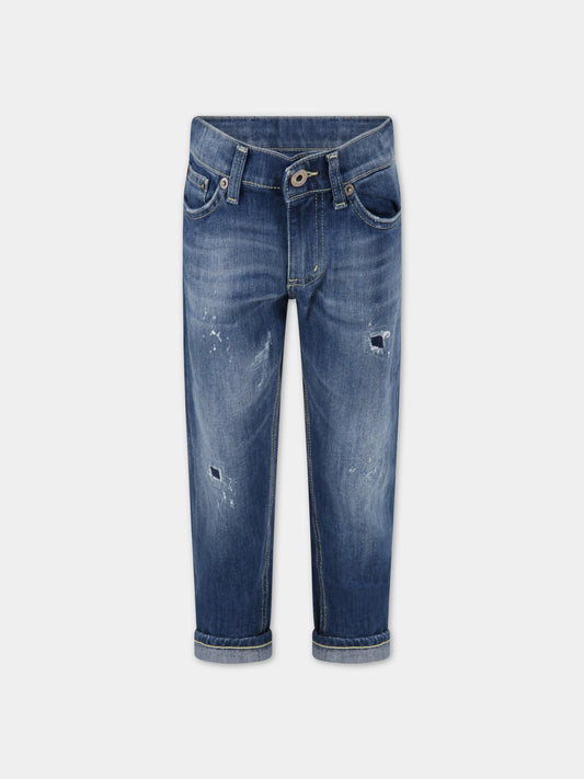Jeans  Brighton  celesti per bambino con dettagli bianchi,Dondup Kids,DMPA162 YD027 4020