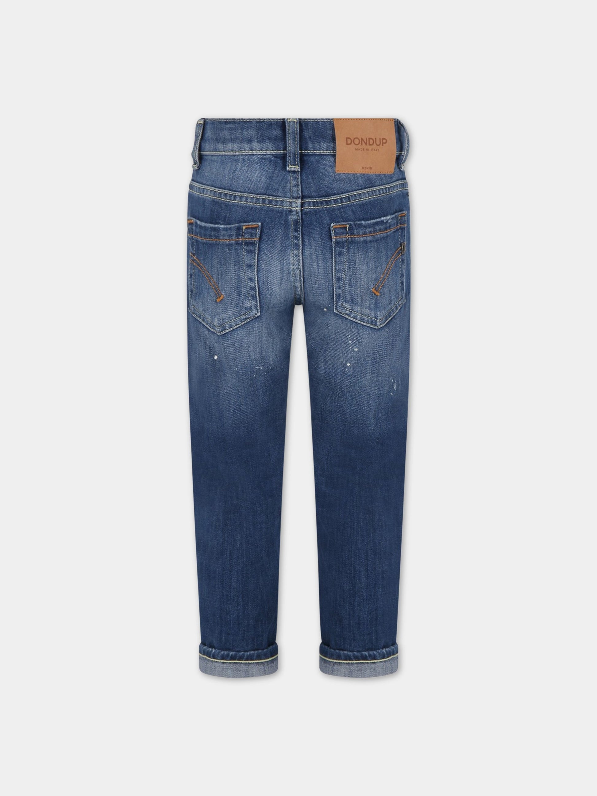 Jeans  Brighton  celesti per bambino con dettagli bianchi,Dondup Kids,DMPA162 YD027 4020