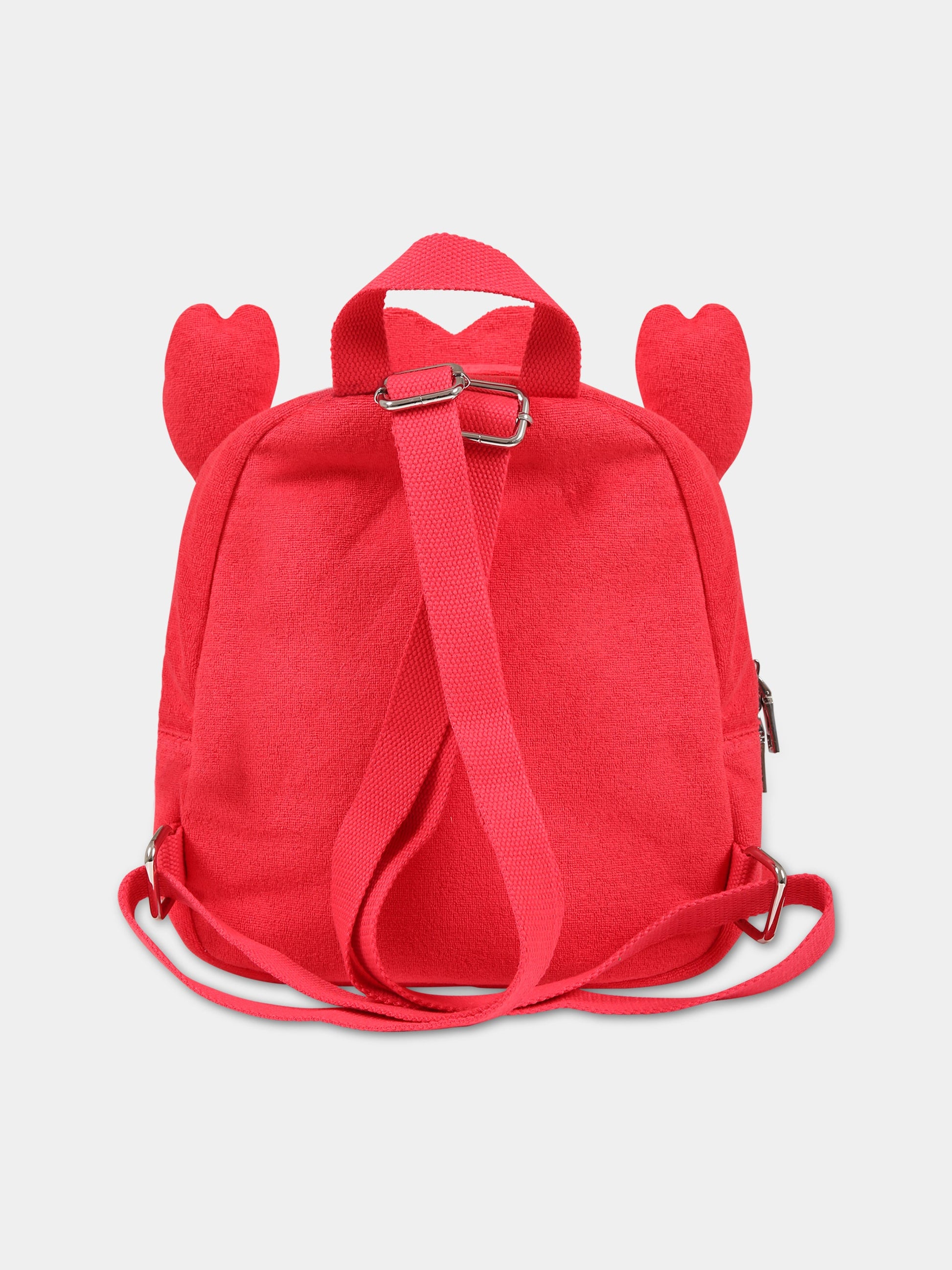 Zaino rosso per bambina con logo,Mc2 Saint Barth,PILLOW TERRY BAG CRAB 41