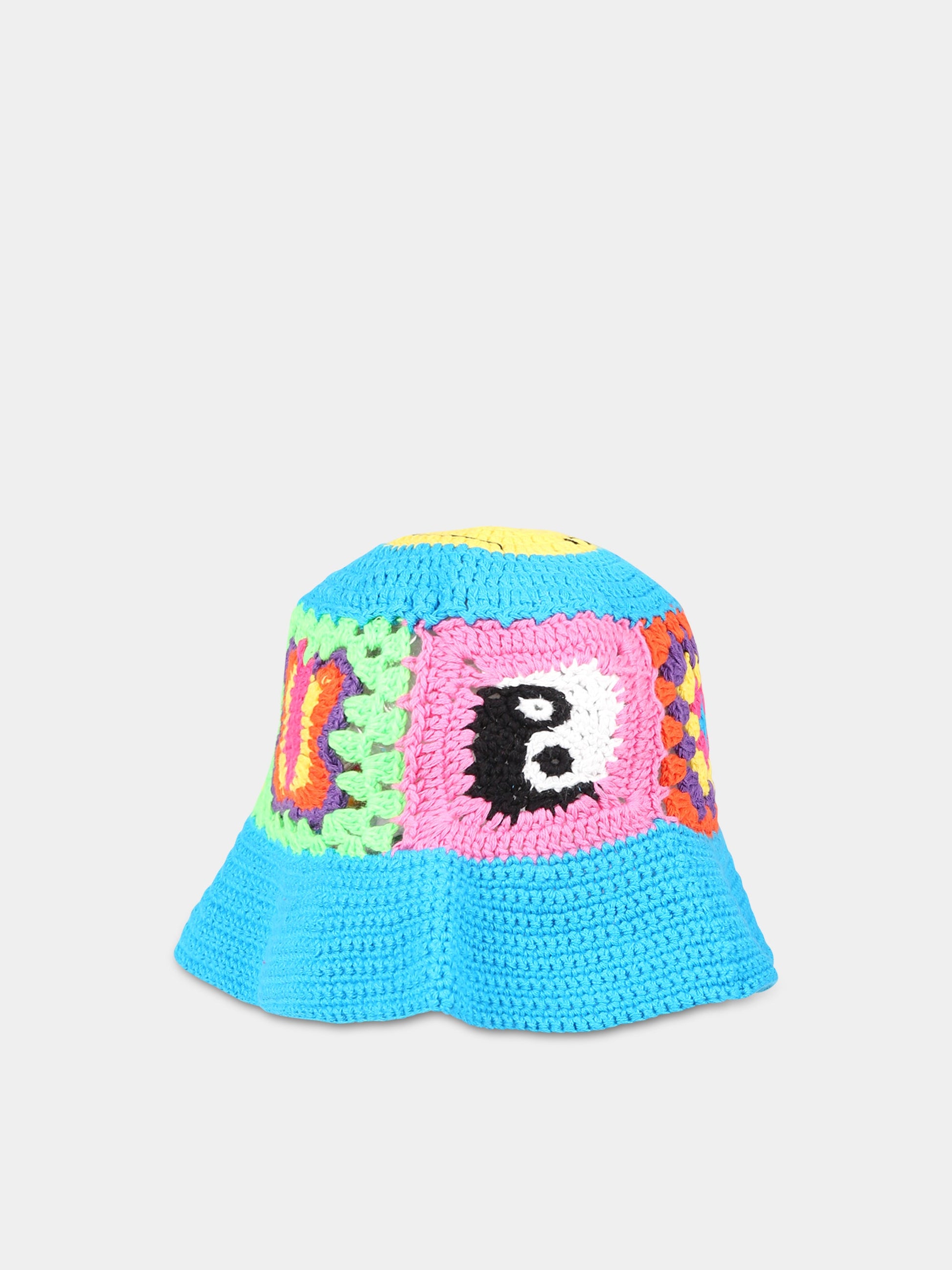Cloche multicolor per bambina,Mc2 Saint Barth,CROCHET HAT JR CROCHET ELEMENTS 32