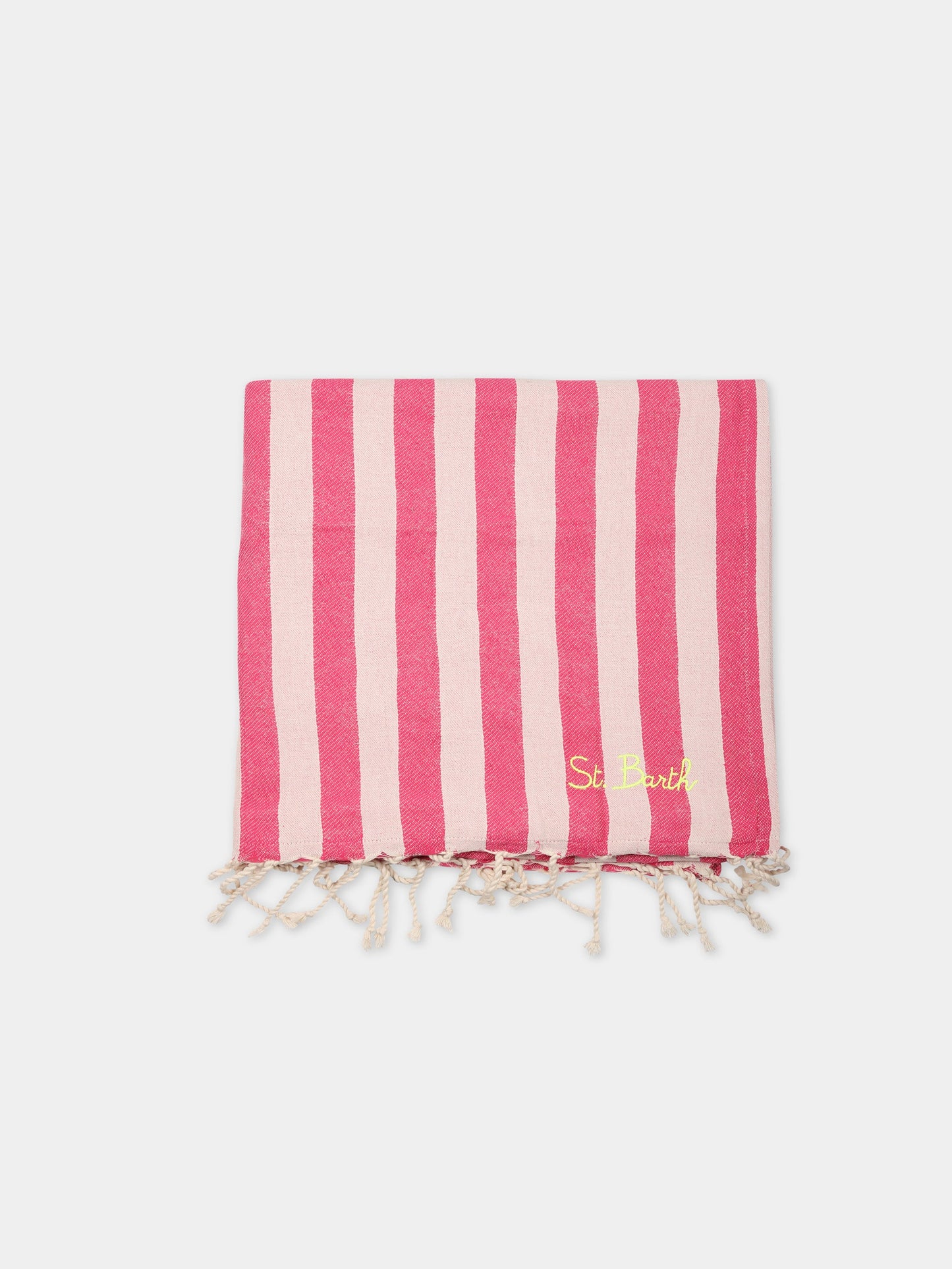 Telo-mare multicolor per bambina con logo giallo,Mc2 Saint Barth,FOUTASPONGE VERTICAL BIGLIG 0177