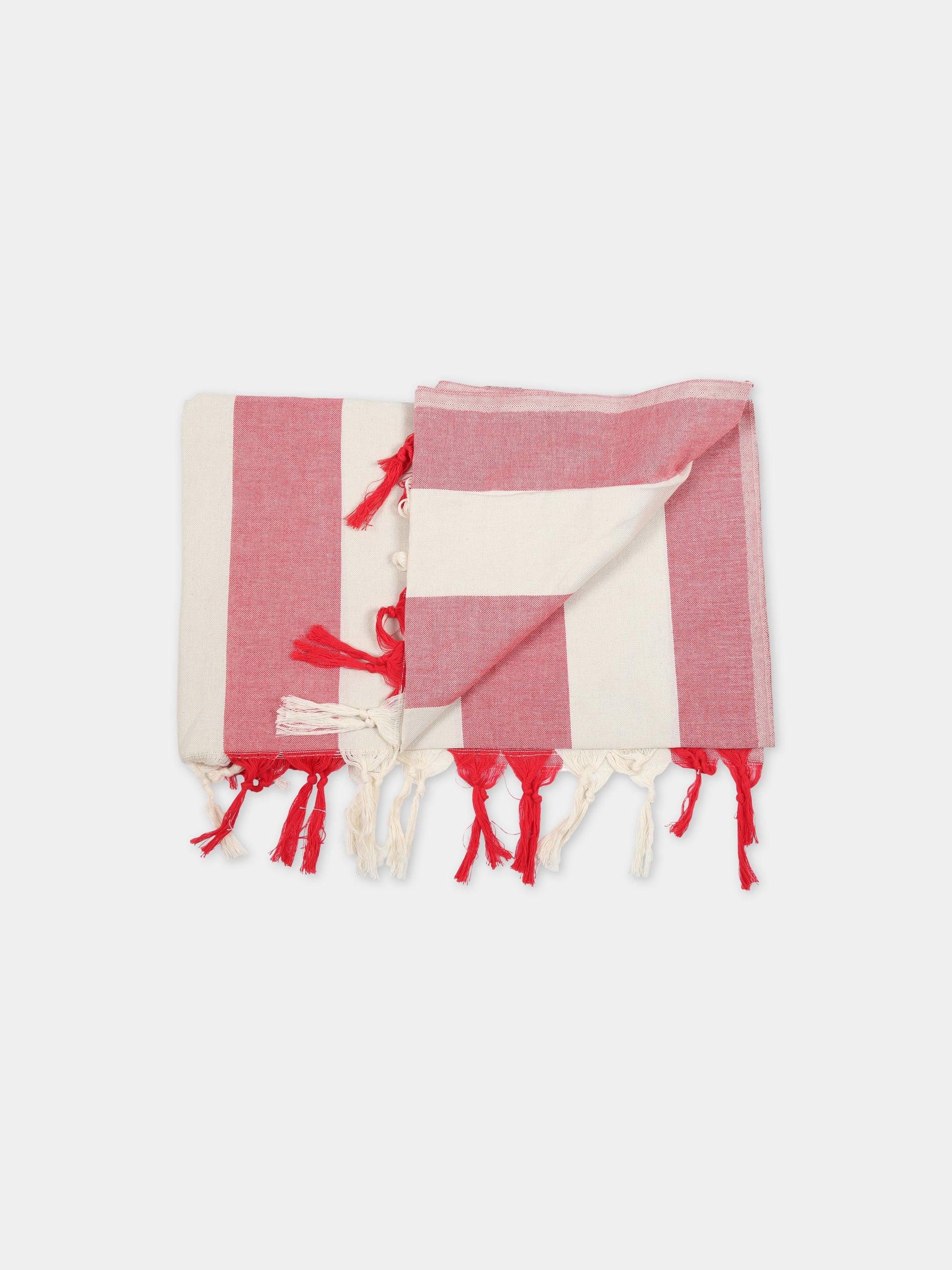 Telo-mare multicolor per bambini con logo blu,Mc2 Saint Barth,FOUTAS LIGHT N VERTICAL BIGLIG 0141