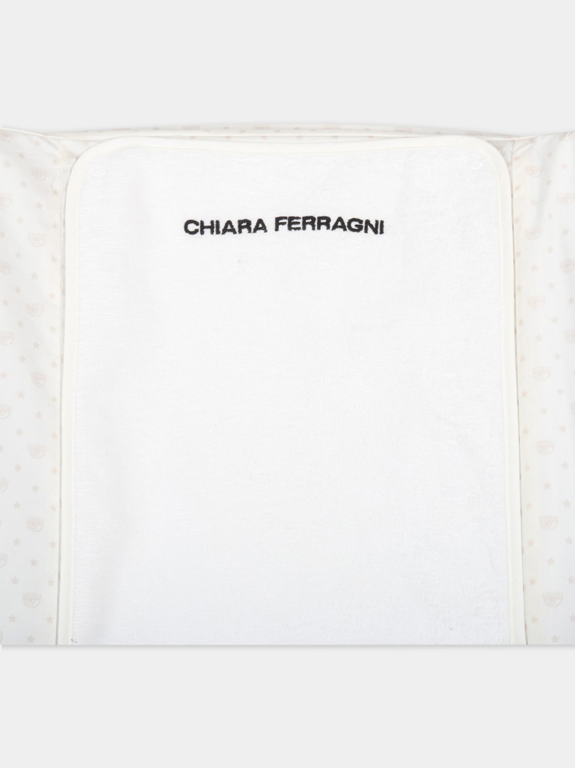 Coprifasciatoio avorio per neonati con occhiolino,Chiara Ferragni Homewear,CF051B