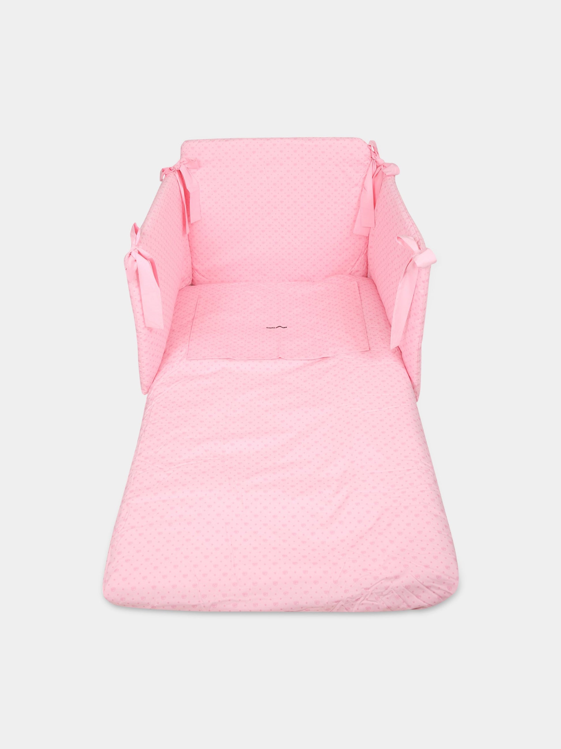 Set paracolpi rosa per neonata con occhiolino,Chiara Ferragni Homewear,CF017R
