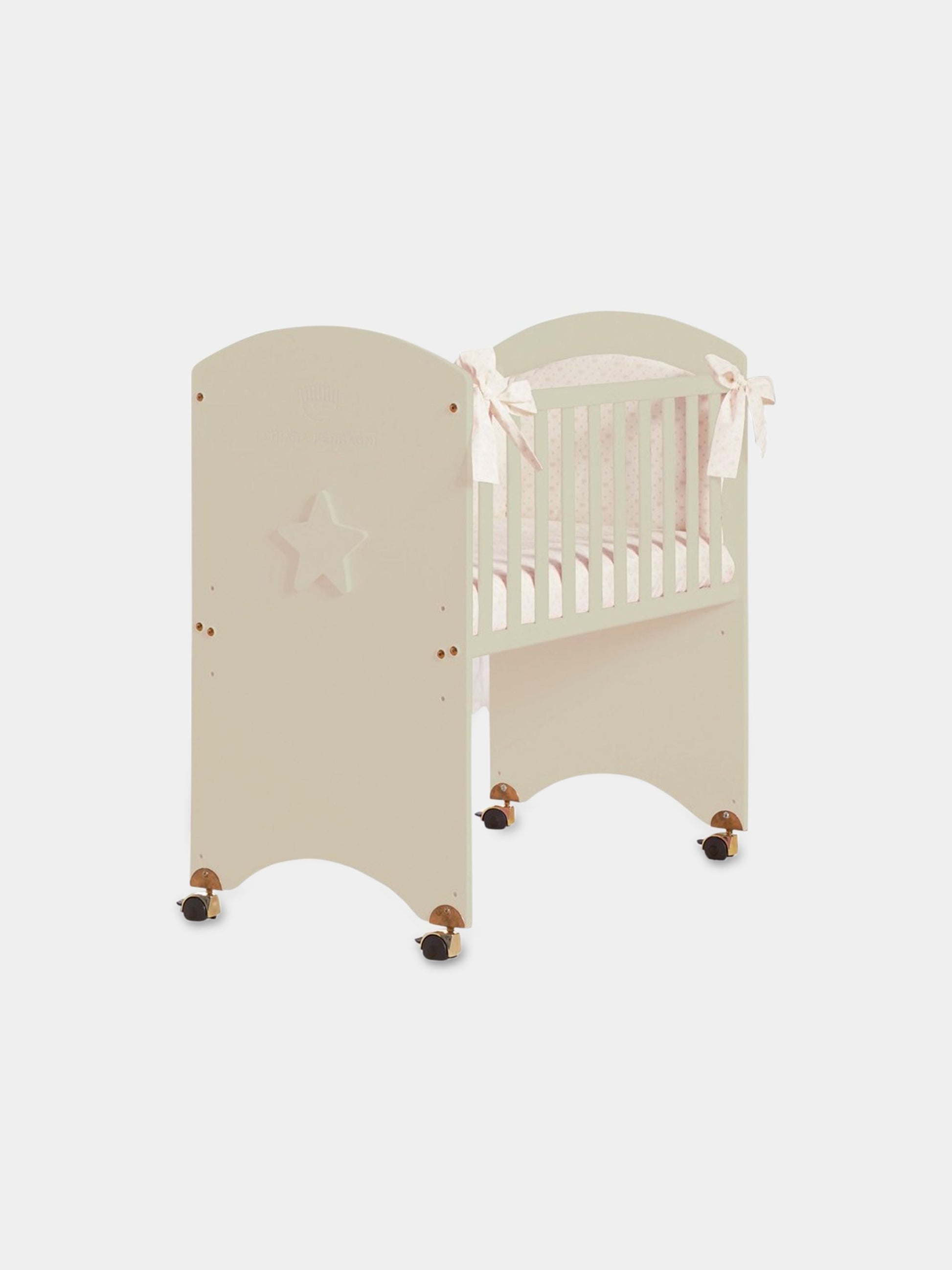 Lettino avorio co-sleeping per neonati con logo,Chiara Ferragni Homewear,CF201B