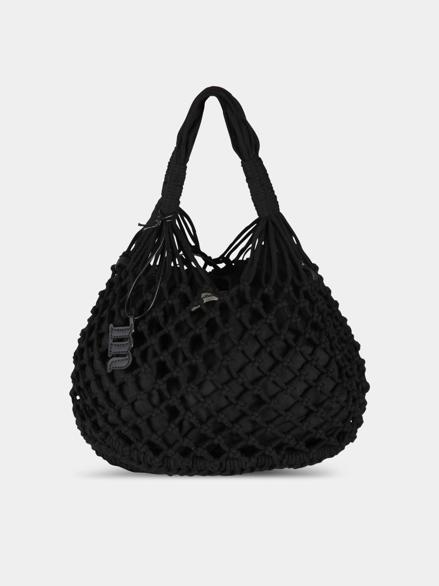 Borsa nera da spiaggia da donna con patch logato,Matineè,MOD. BAG MEDIUM SAC DE PLAGE NERO