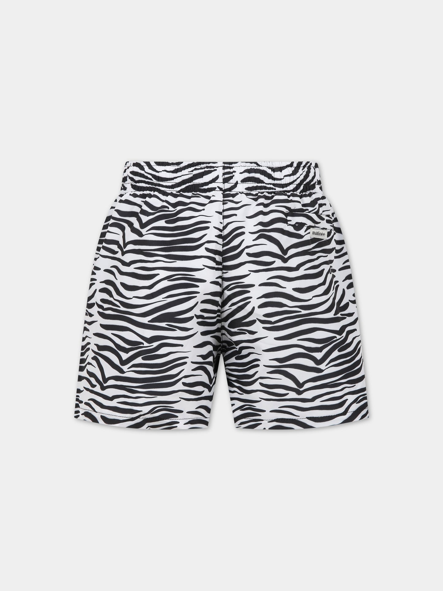 Boxer mare bianco per bambino con logo,Matineè,BBM4029 PETIT ALEXANDRE ZEBRA