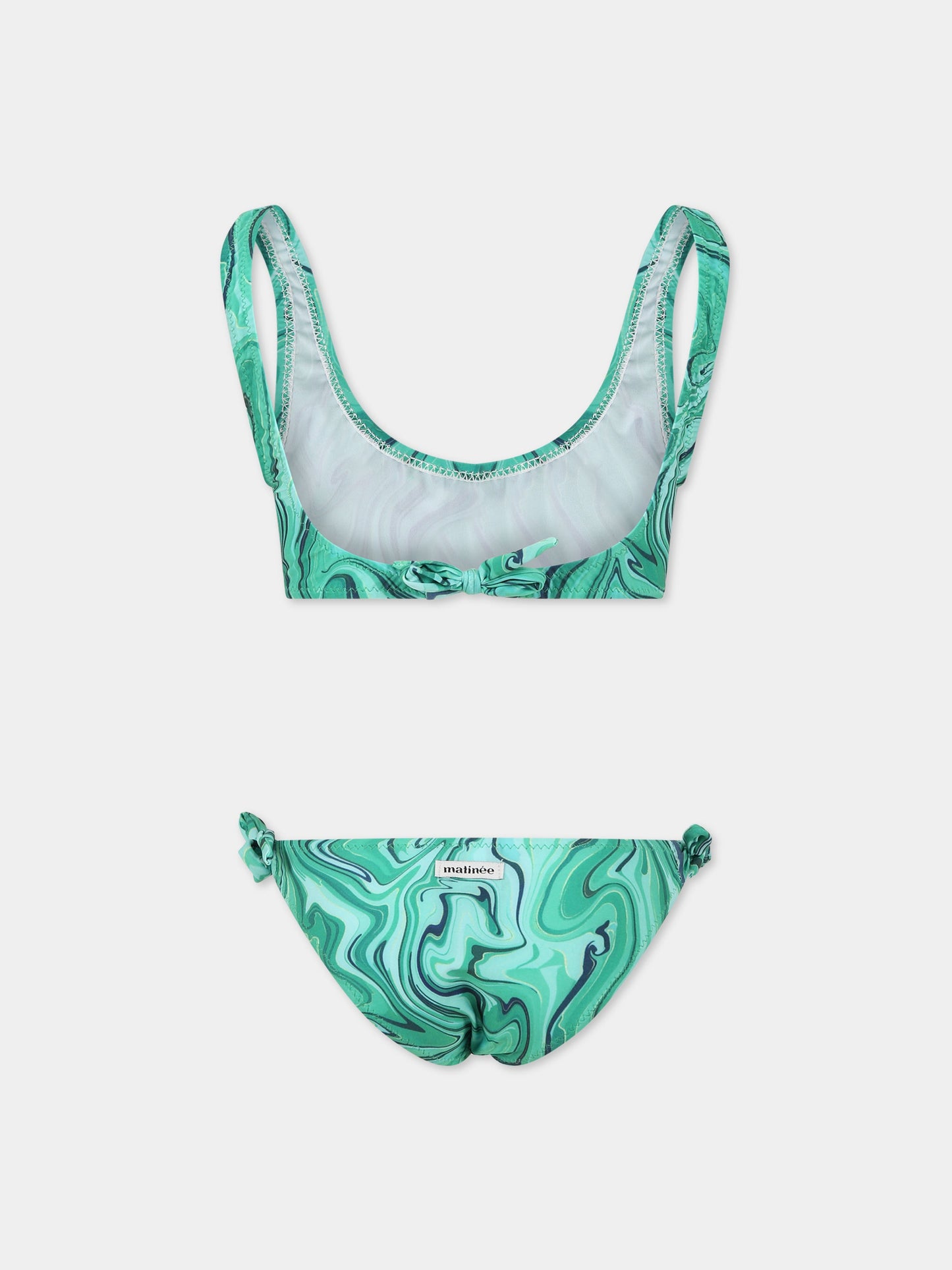 Bikini verde per bambina con stampa Malakite,Matineè,CC4021 PETITE MARTINE MALAKITE VERDE