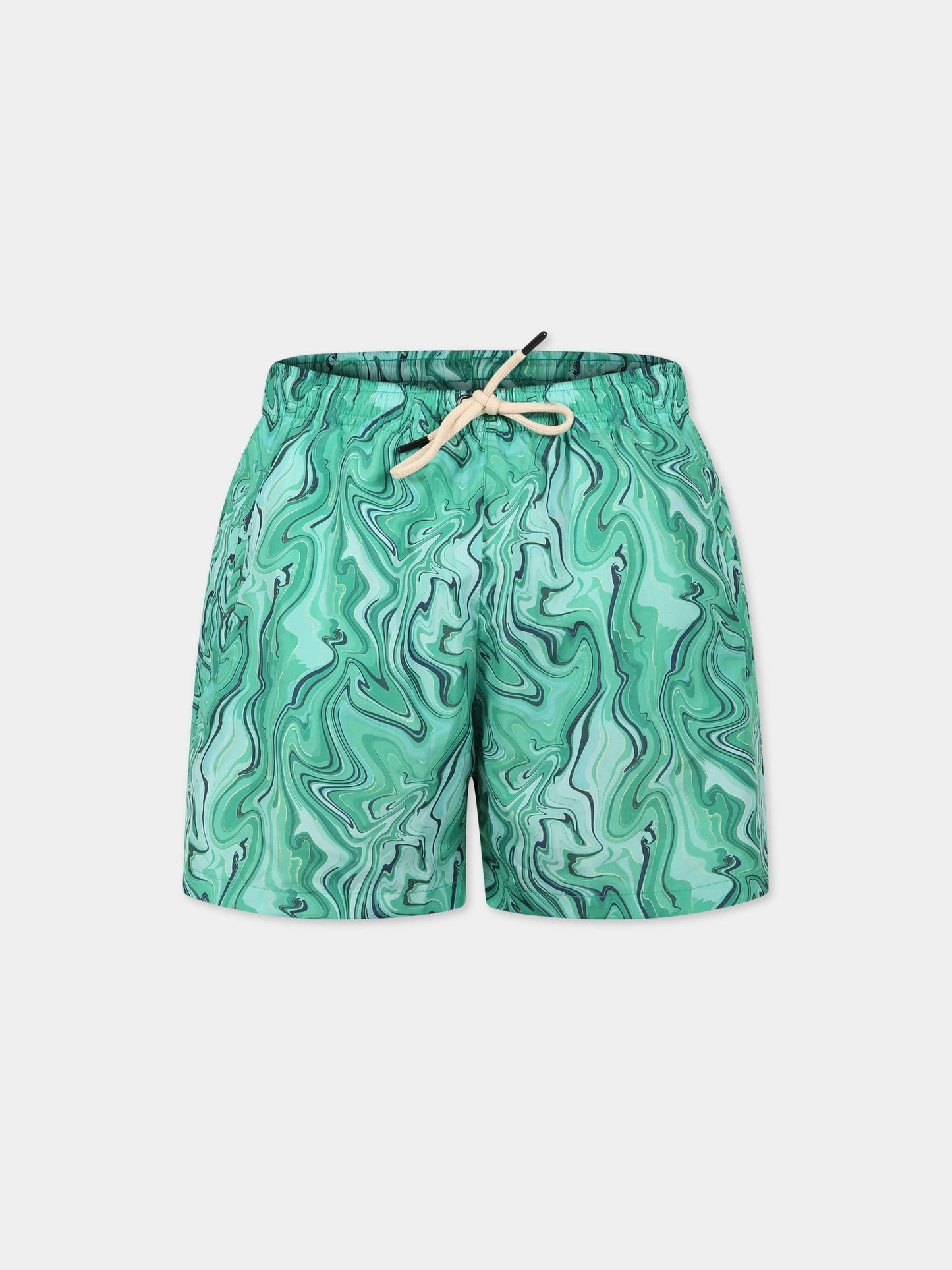 Boxer mare verde per bambino con stampa Malakite,Matineè,BBM4028 PETIT ALEXANDRE MALAKITE VERDE