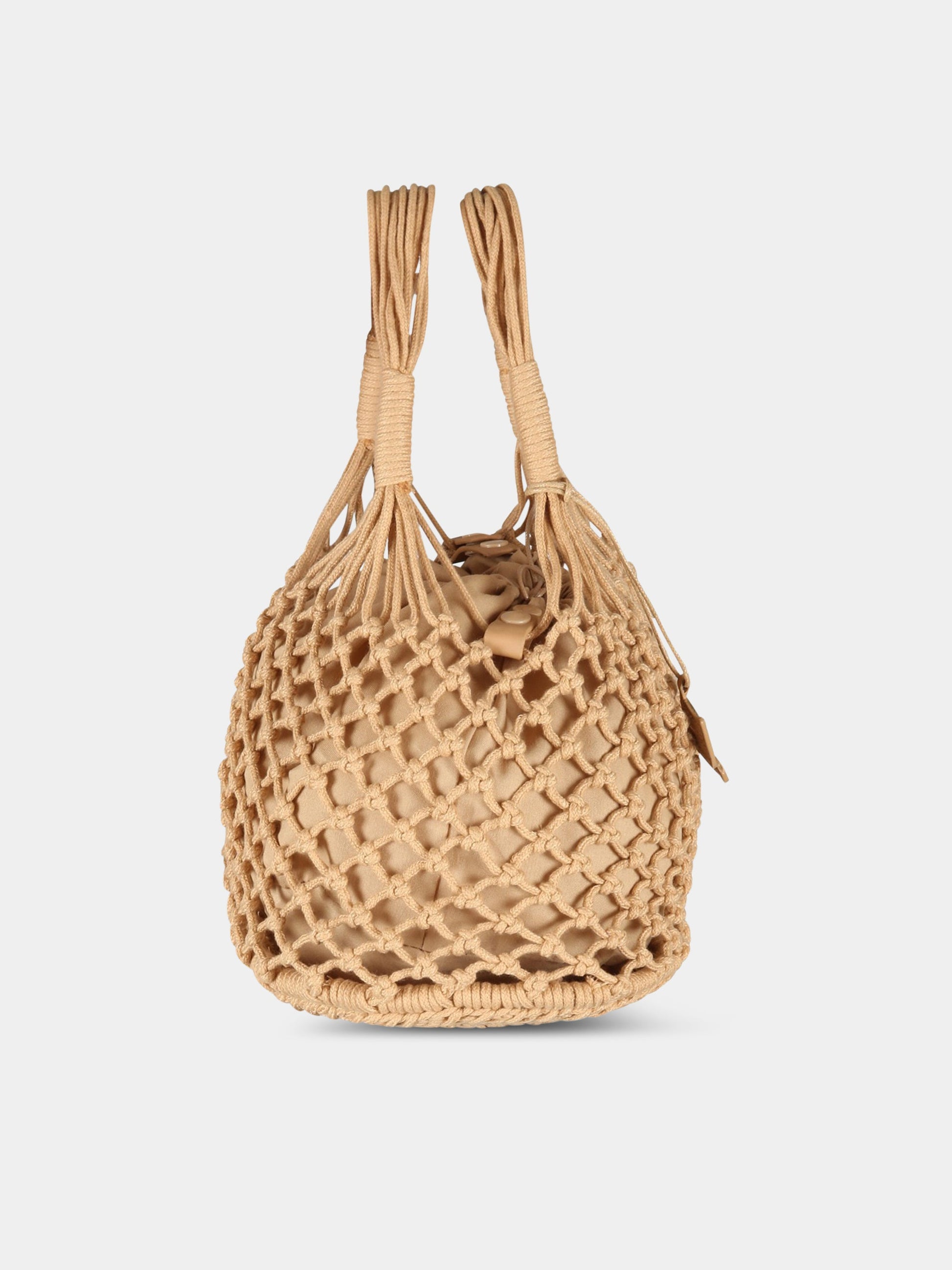 Borsa beige da spiaggia da donna con patch logato,Matineè,MOD. BAG MEDIUM SAC DE PLAGE RAME