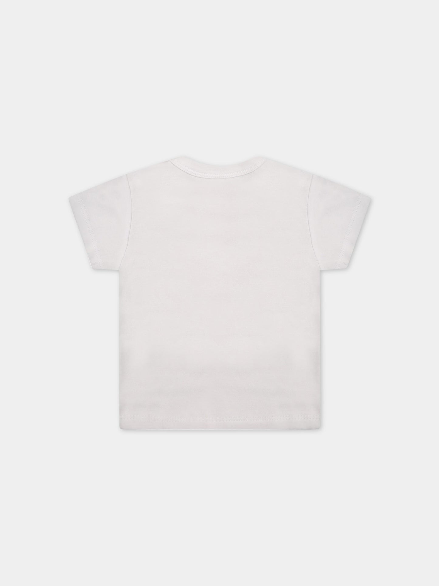 T-shirt bianca per neonata con giraffa,Kenzo Kids,K95082 10P