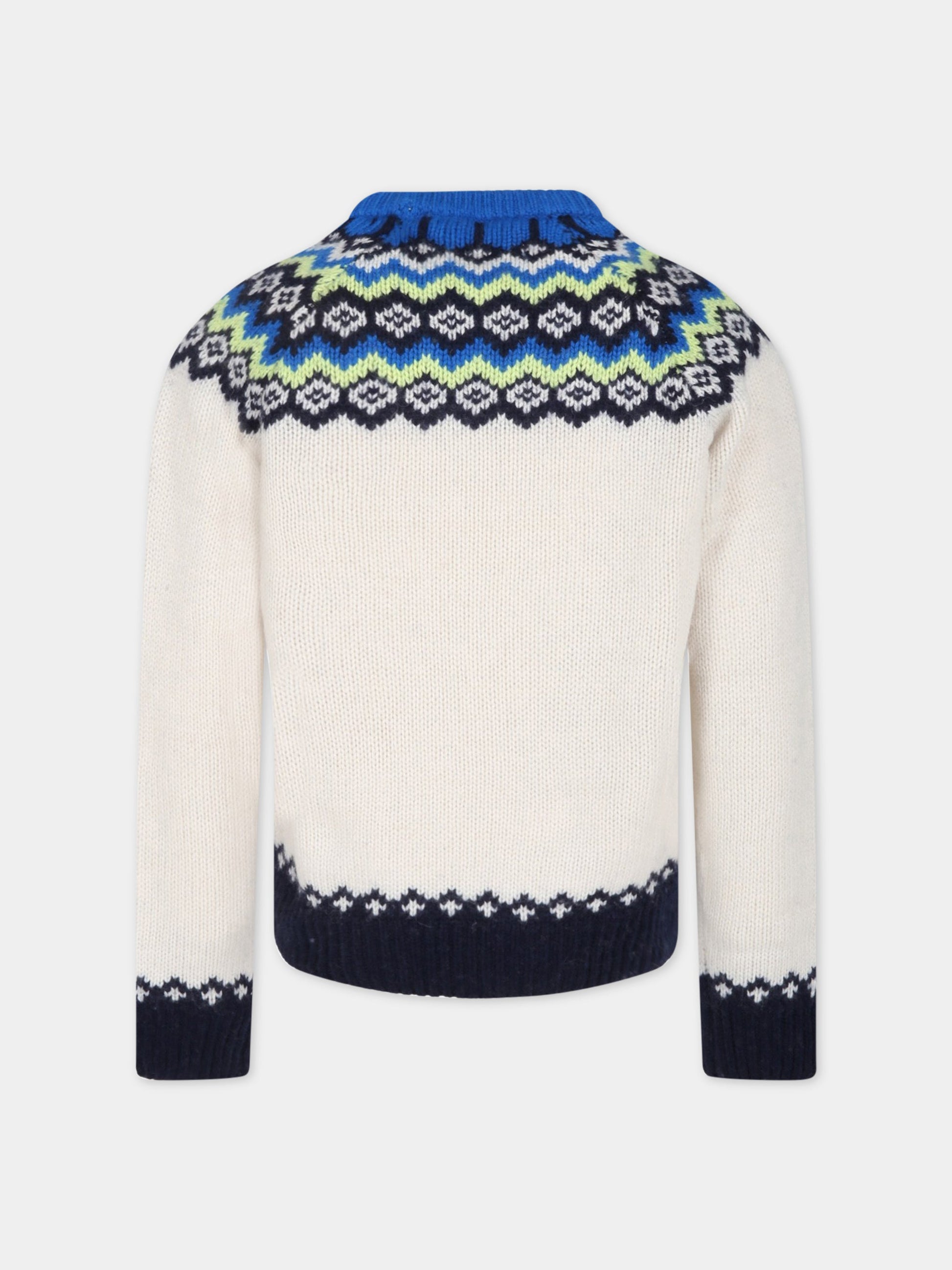 Maglione avorio per bambino con logo,Mc2 Saint Barth,00133C