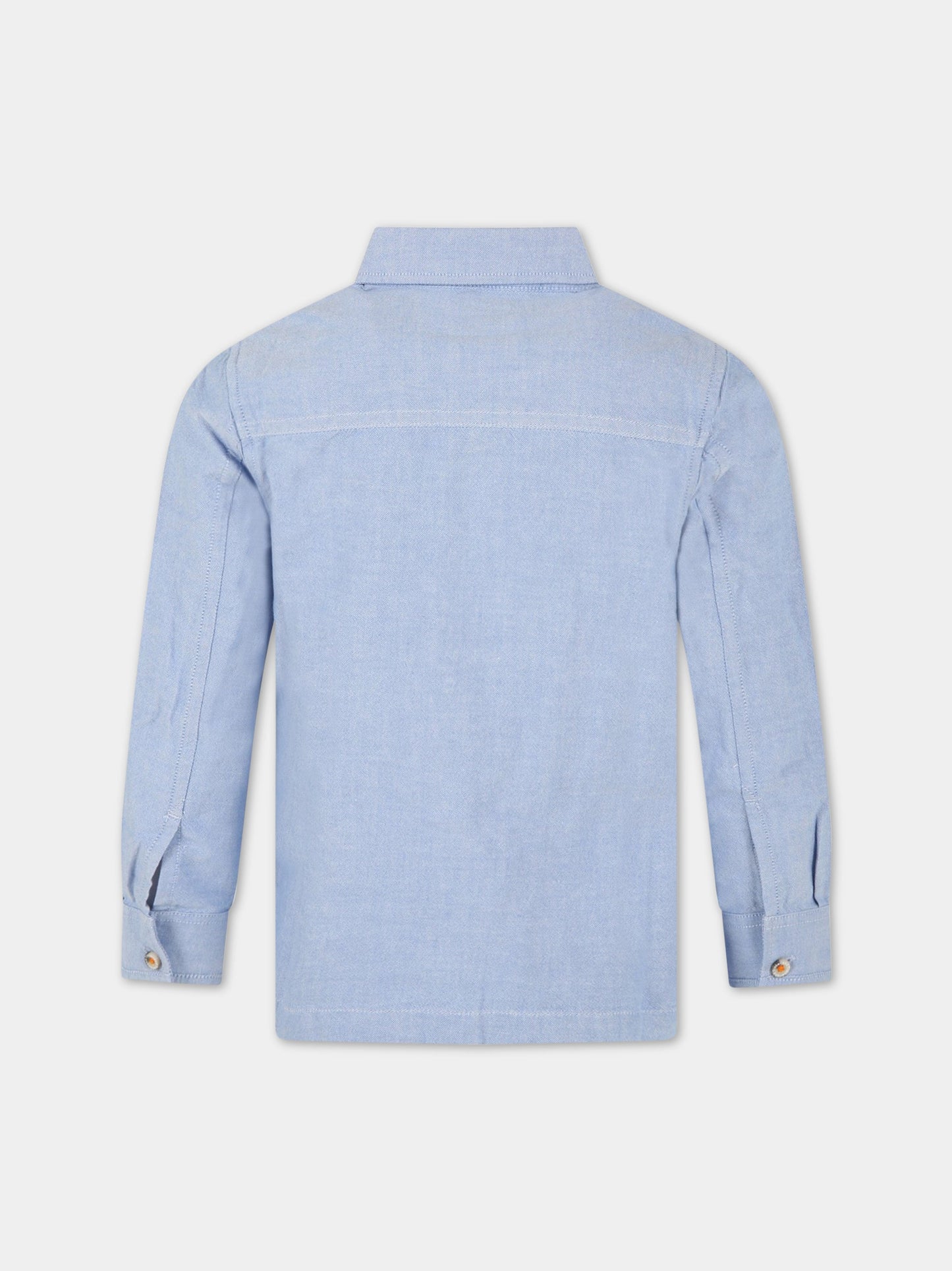 Camicia celeste per bambino con logo,Timberland,T25S49 77N