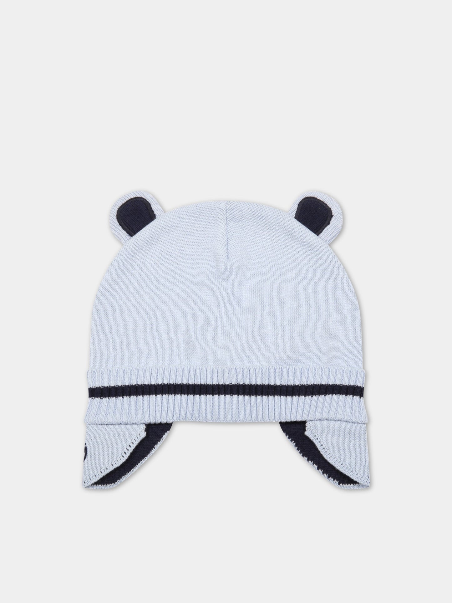 Cappello celeste per neonato con logo blu ricamato,Timberland,T91267 781