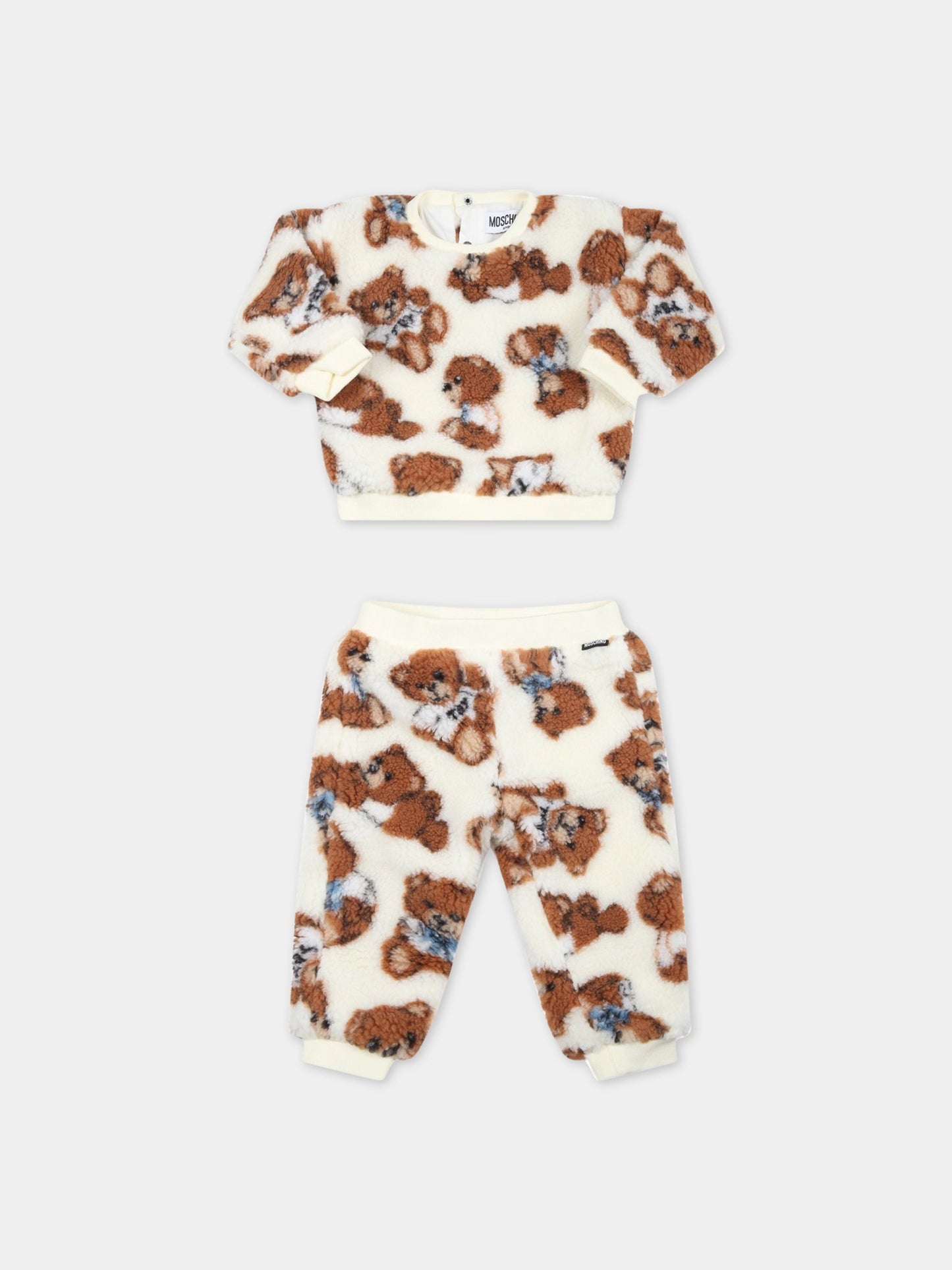 Tuta avorio per neonato con Teddy Bear,Moschino Kids,MUK03V LIB00 84231