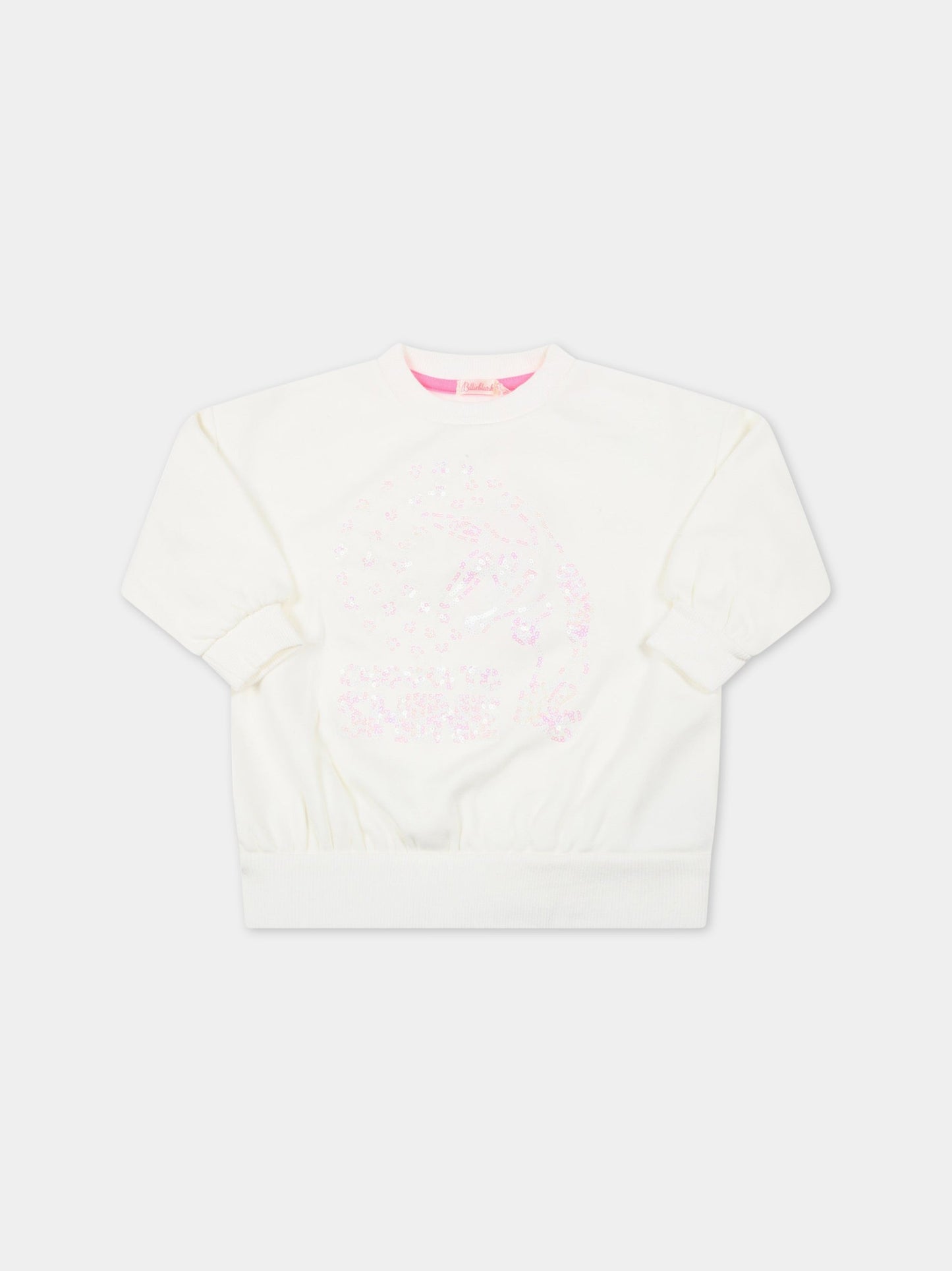 Felpa avorio per bambina,Billieblush,U15A27 121