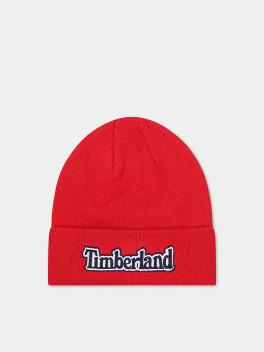 Cappello rosso per bambino con logo,Timberland,T21369 988
