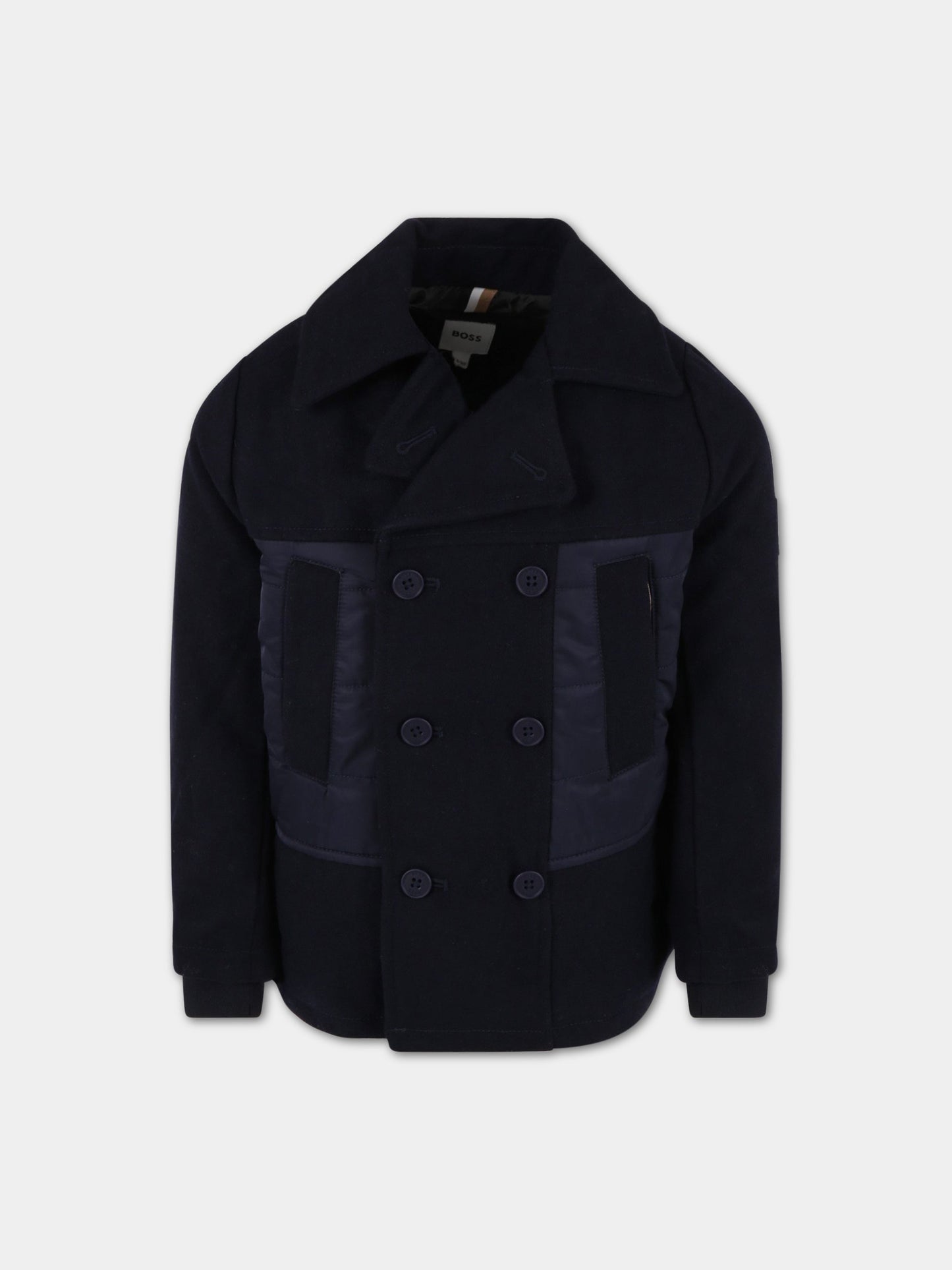 Cappotto blu per bambino con logo,Hugo Boss,J26485 849