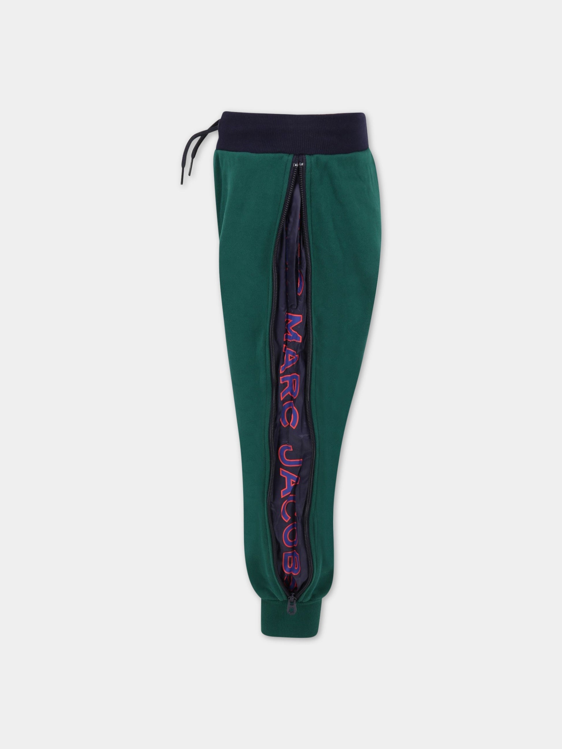 Pantalone verde per bambino con logo,Little Marc Jacobs,W24264 670