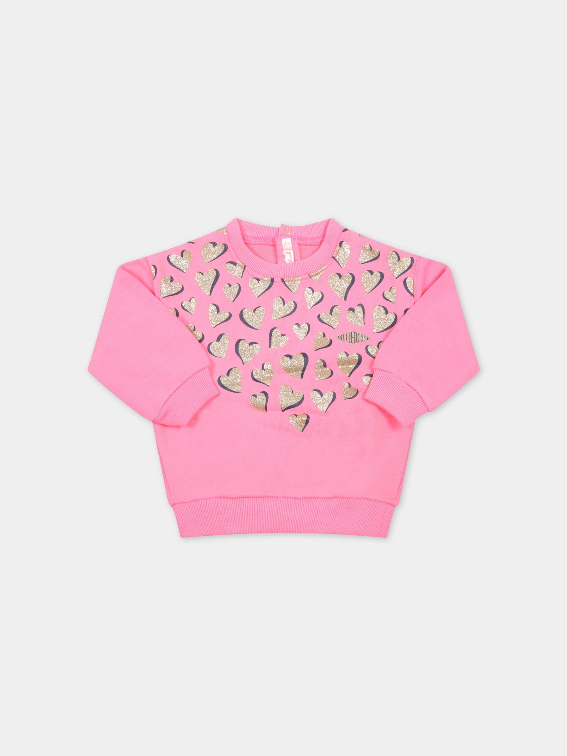 Felpa fucsia per neonata con cuori,Billieblush,U05381 473
