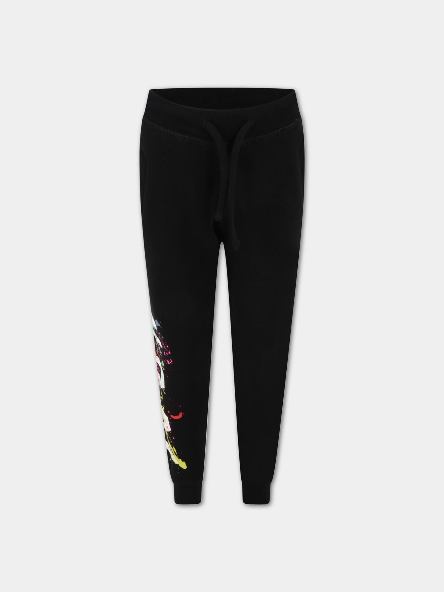 Pantaloni neri da tuta per bambino con logo bianco,Dsquared2,DQ1351 D00J7 DQ900