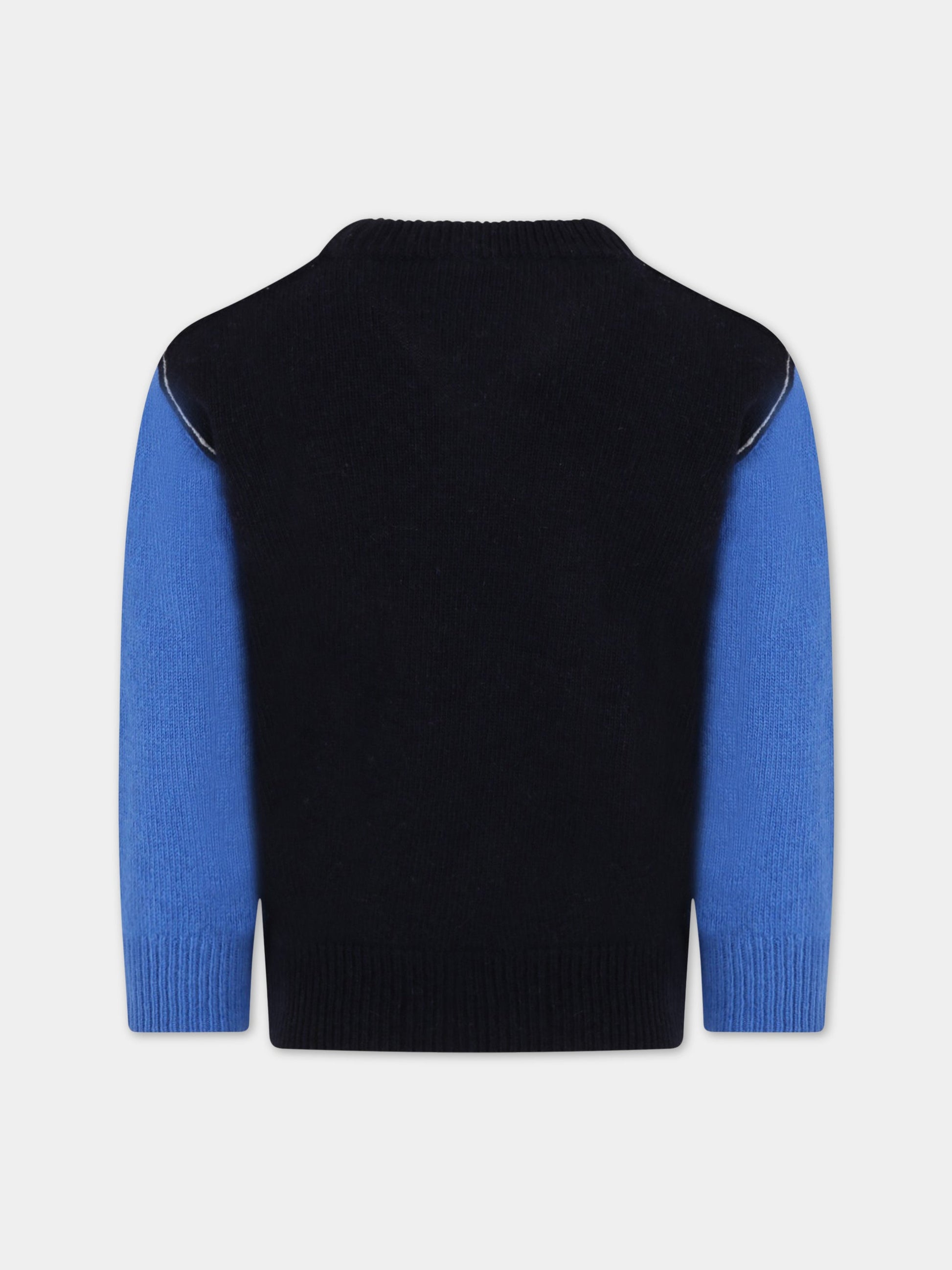 Maglione blu per bambino con logo bianco,Marni Kids,M00539 M00K4 0M803