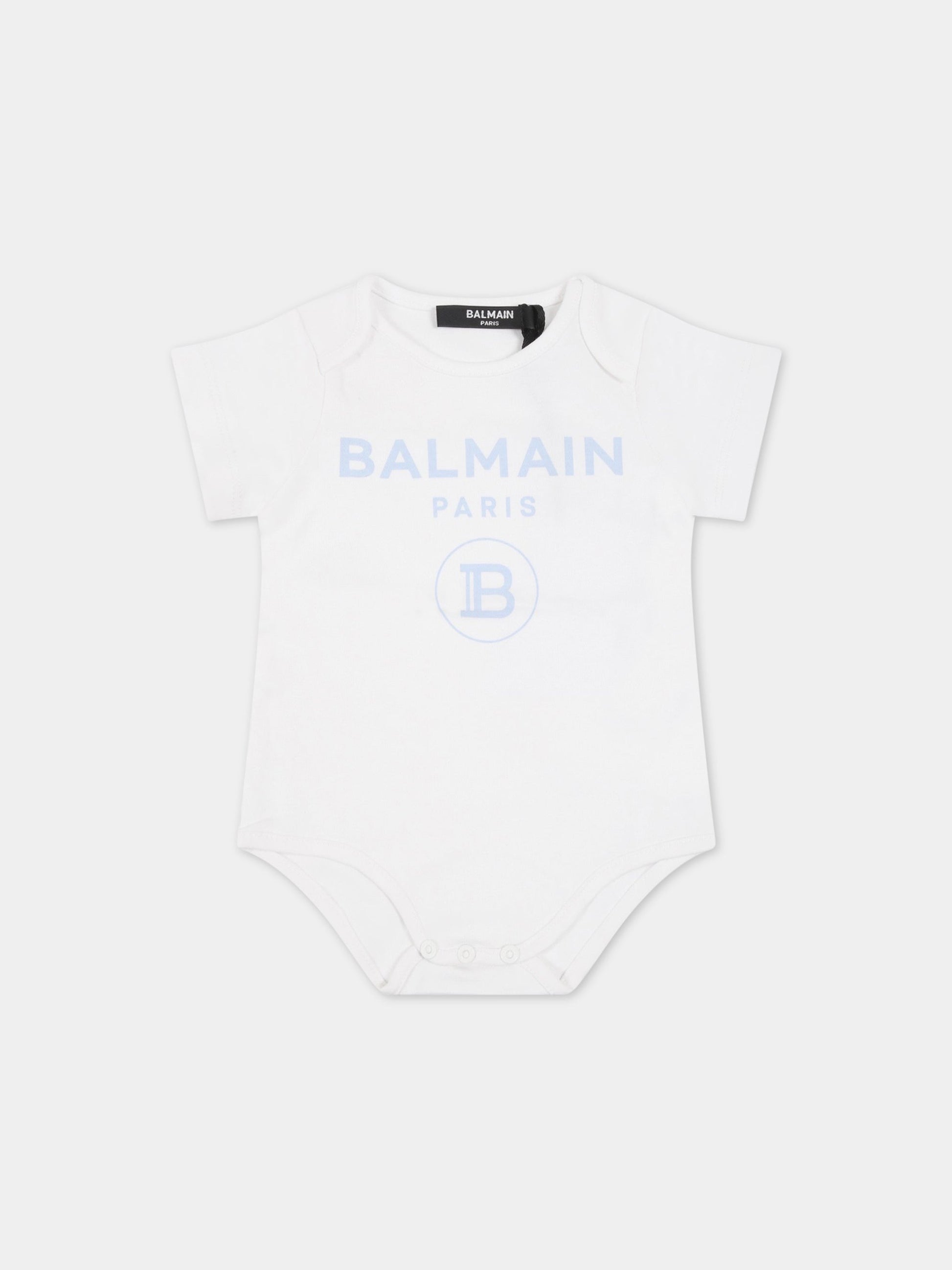 Set multicolor per neonato con logo celeste,Balmain Kids,6RB530 Z0209 10CE