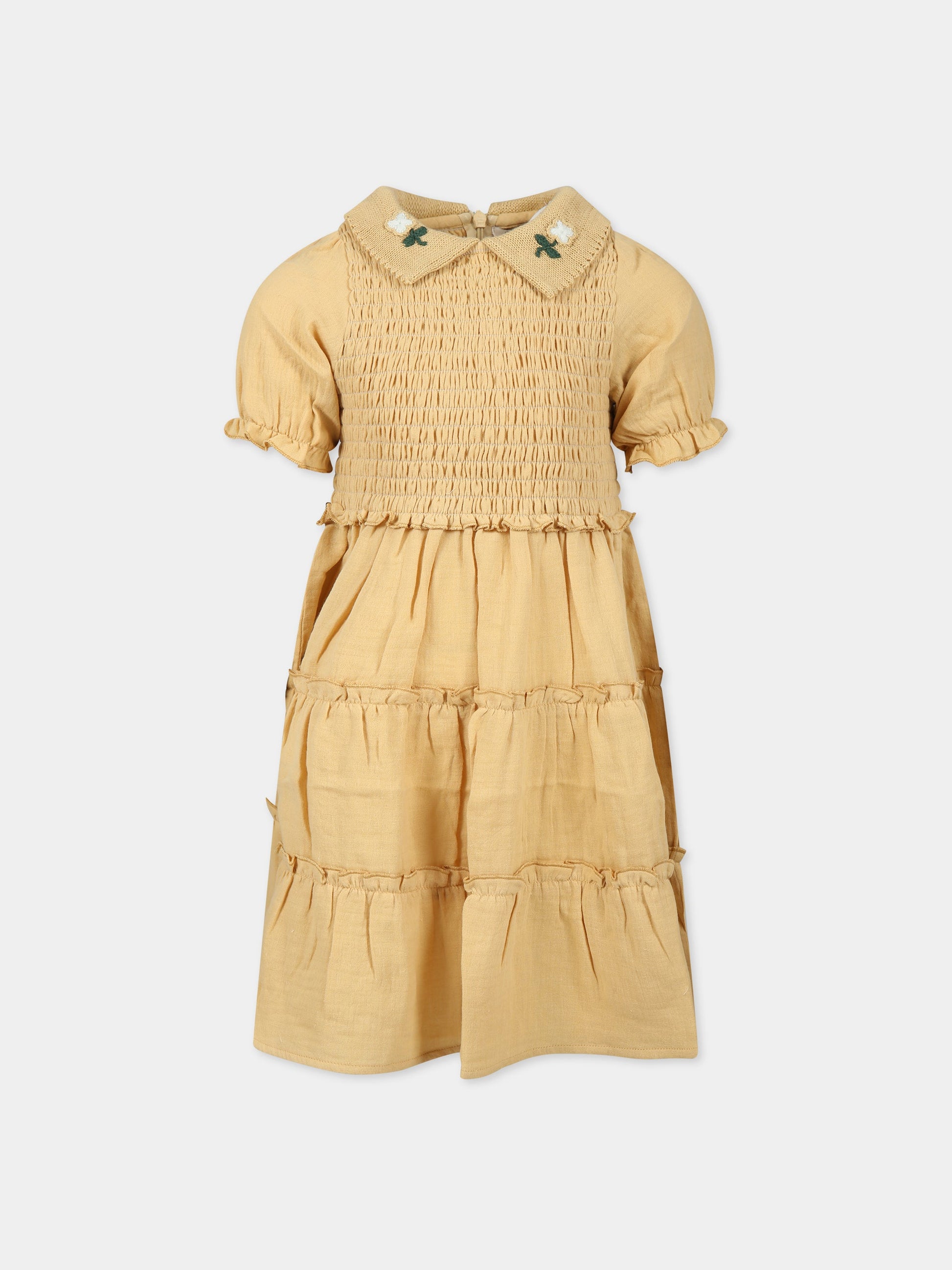 Vestito giallo per bambina con fiori,Coco Au Lait,14COCO1158