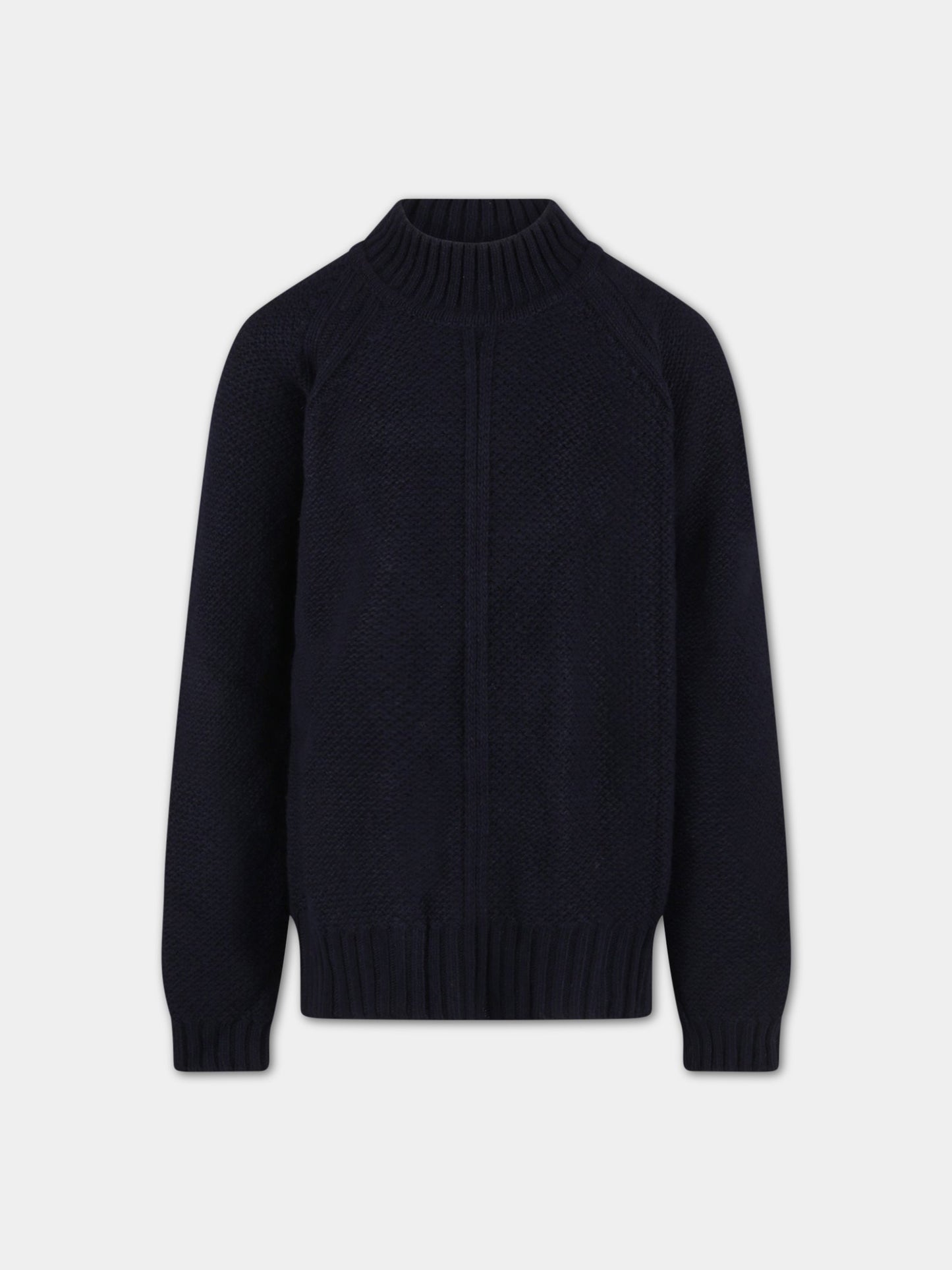 Maglione blu per bambina con patch logato,Dondup Kids,DFMA53C KD005 4004