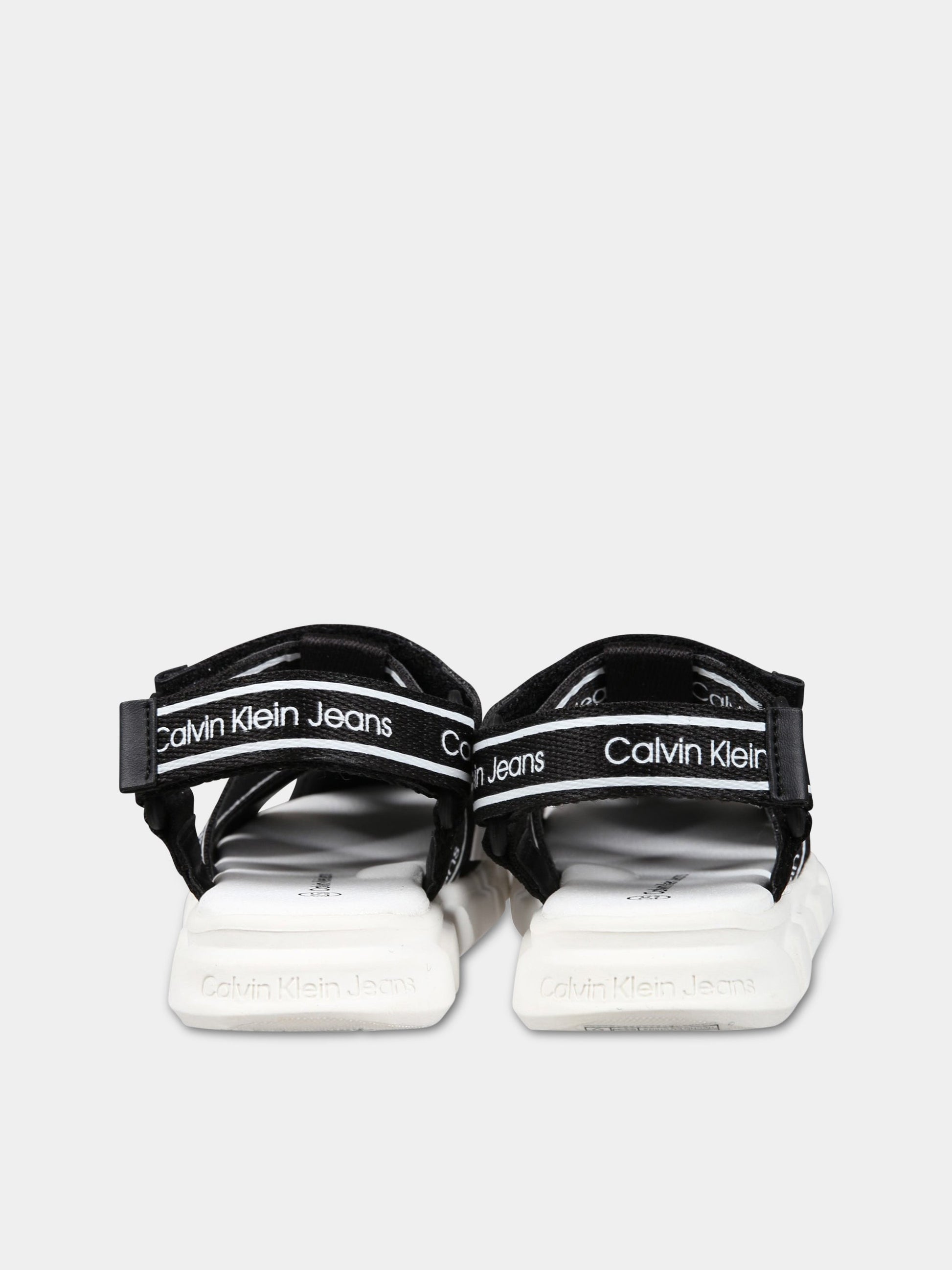 Sandali neri per bambino con logo,Calvin Klein Kids,V1B2 80608 0034999