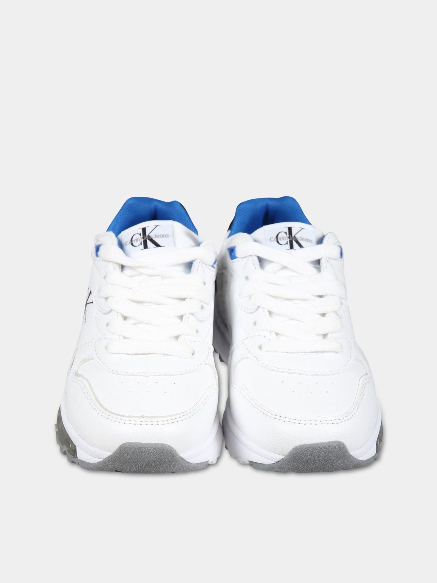 Sneakers bianche per bambino con logo,Calvin Klein Kids,V3B9 80388 0289X002