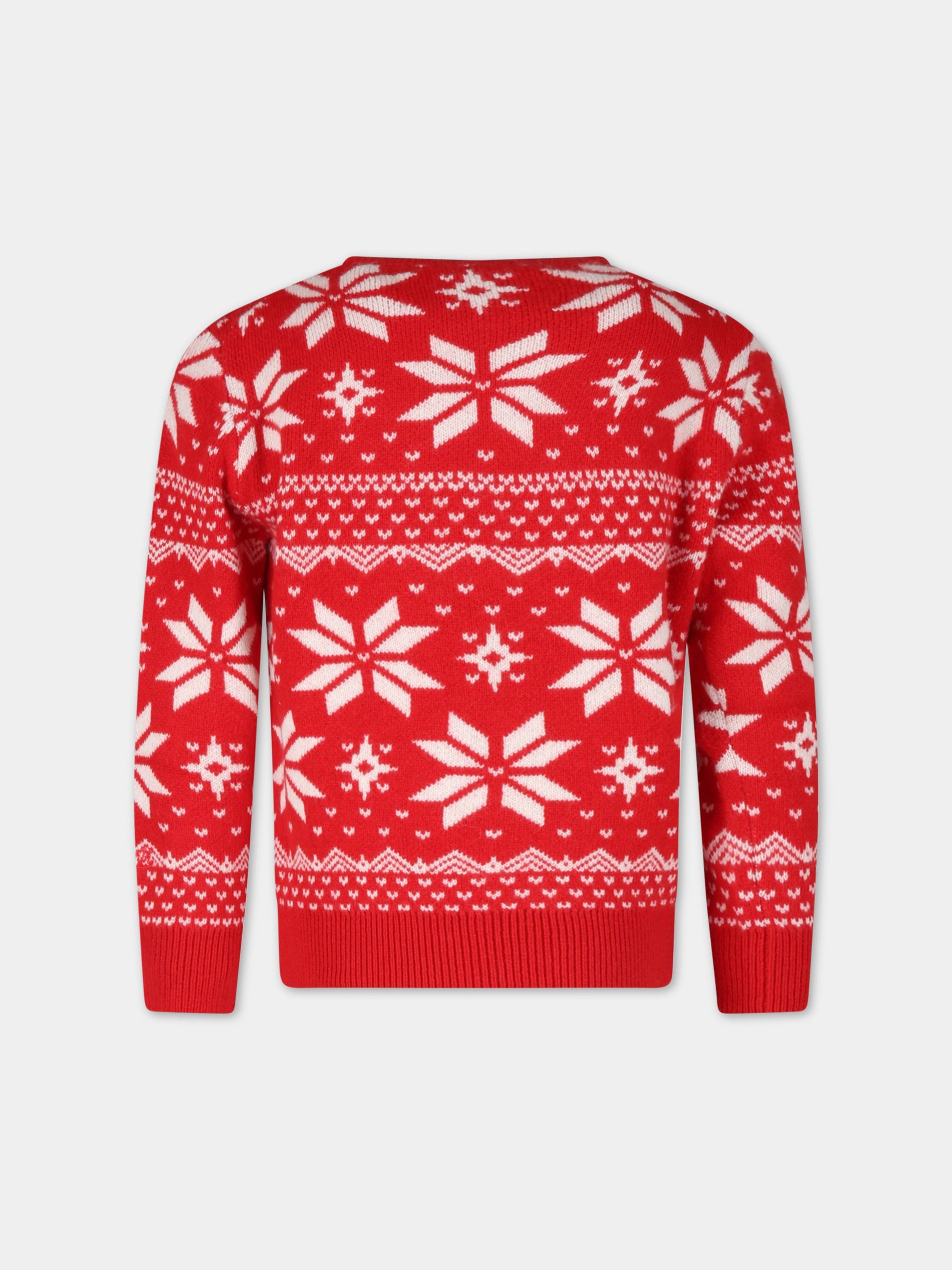 Maglione rosso per bambino con Topolino,Mc2 Saint Barth,DOU0003 00441C