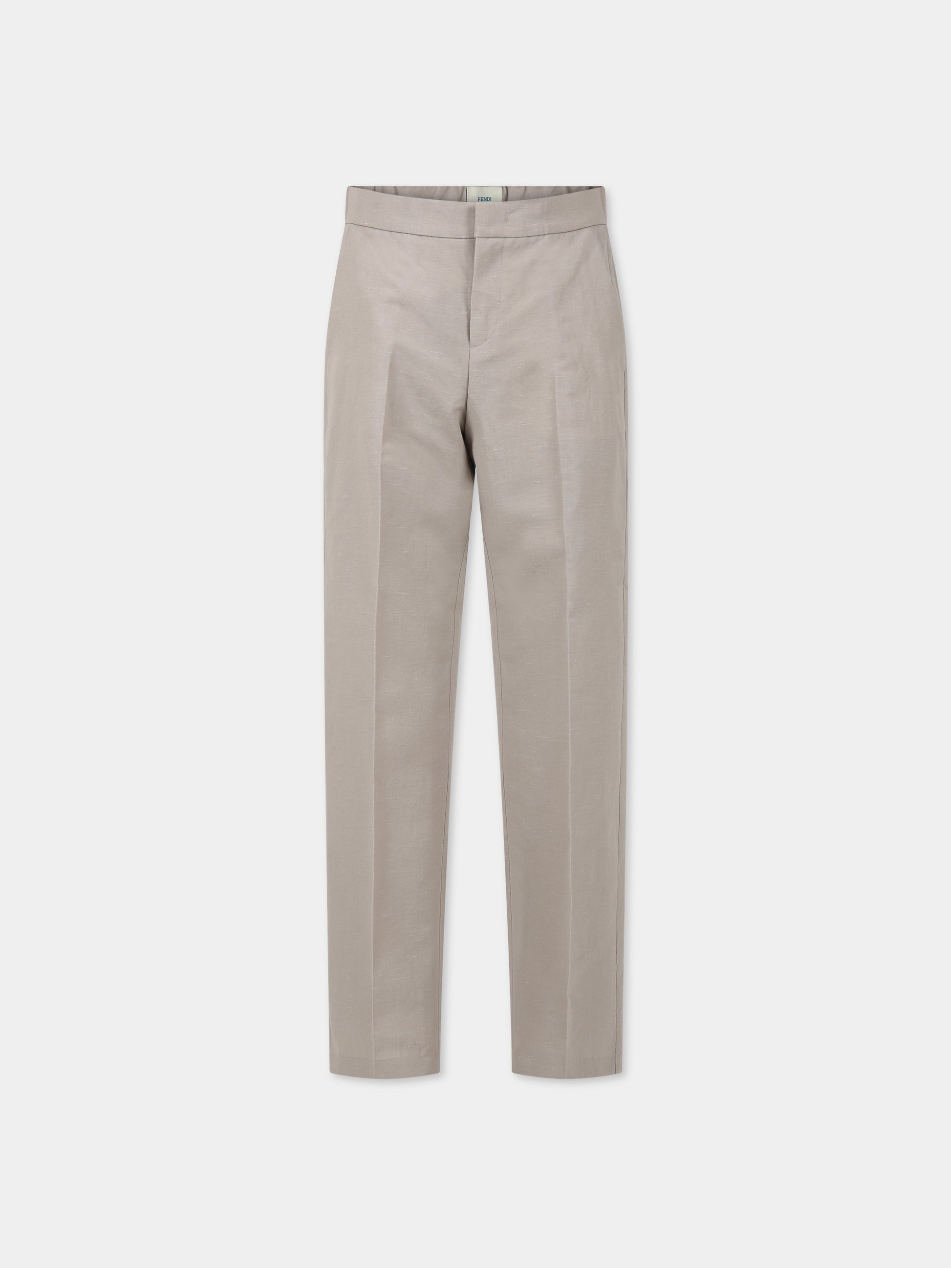 Pantaloni grigi per bambino con logo,Fendi Kids,JMF430 AMI4 F0QB9