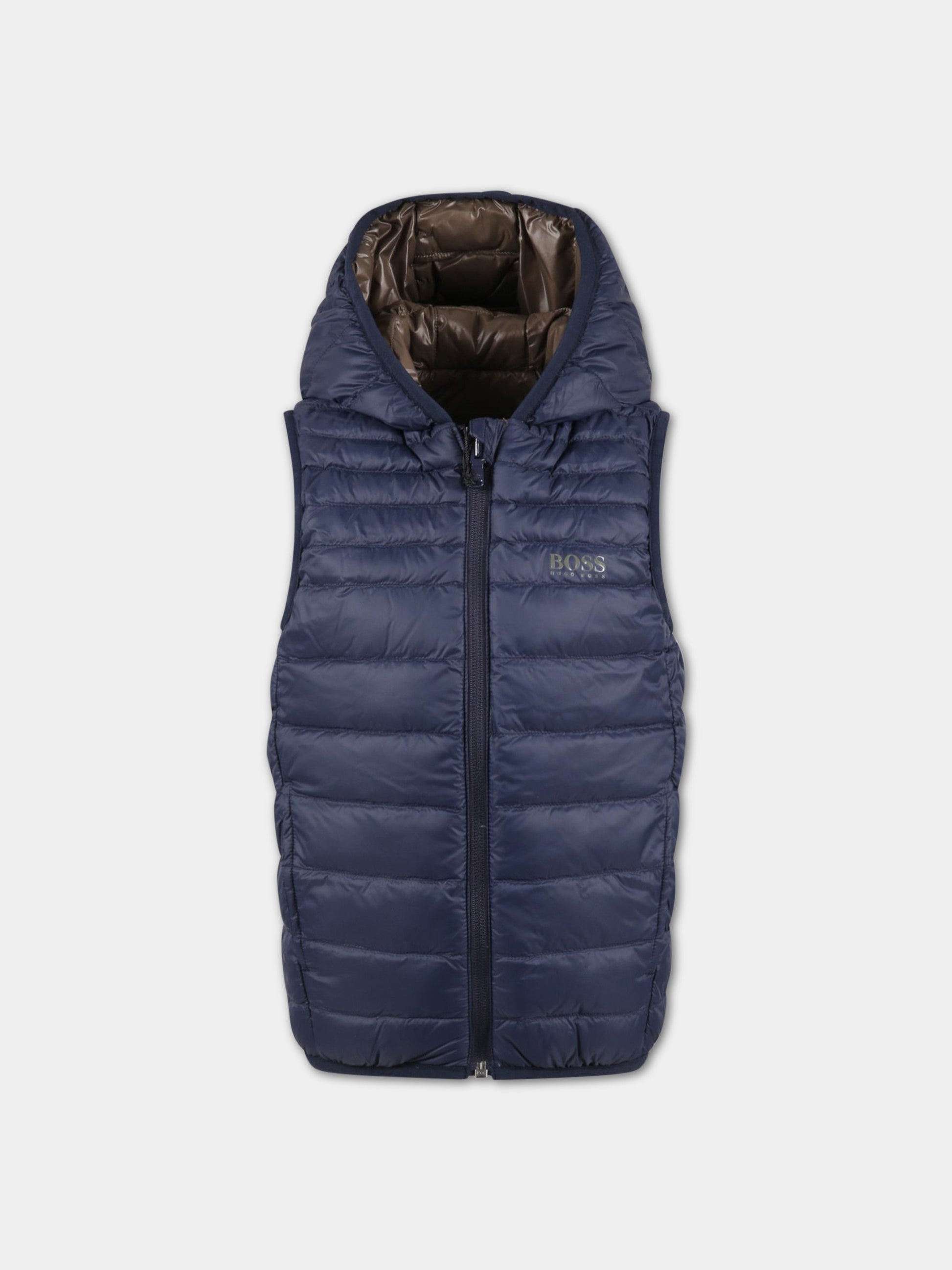 Gilet multicolor per bambino con patch logato,Hugo Boss,J26456 641