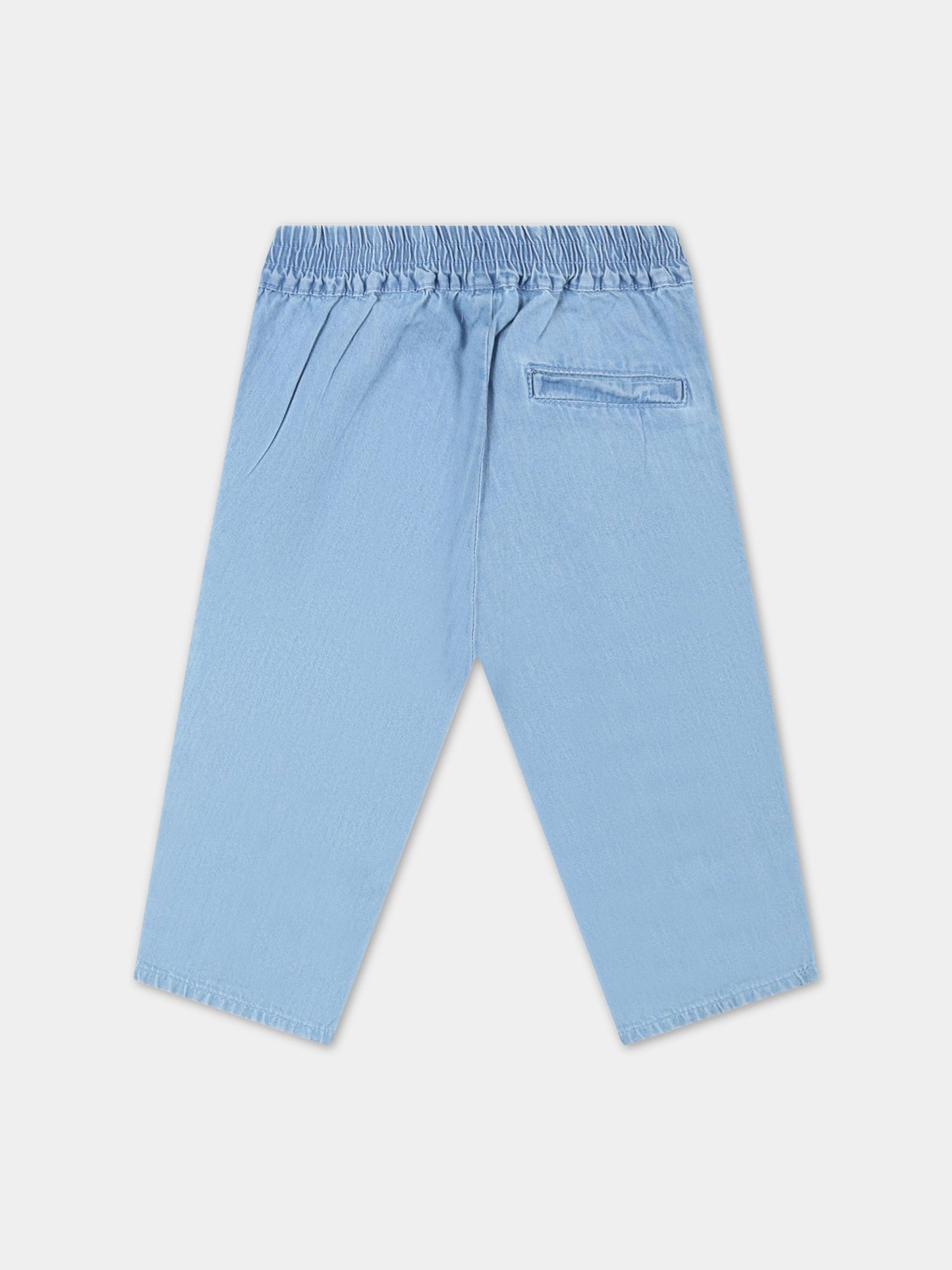 Jeans celesti per neonata con patch logato,Billieblush,U04256 Z10