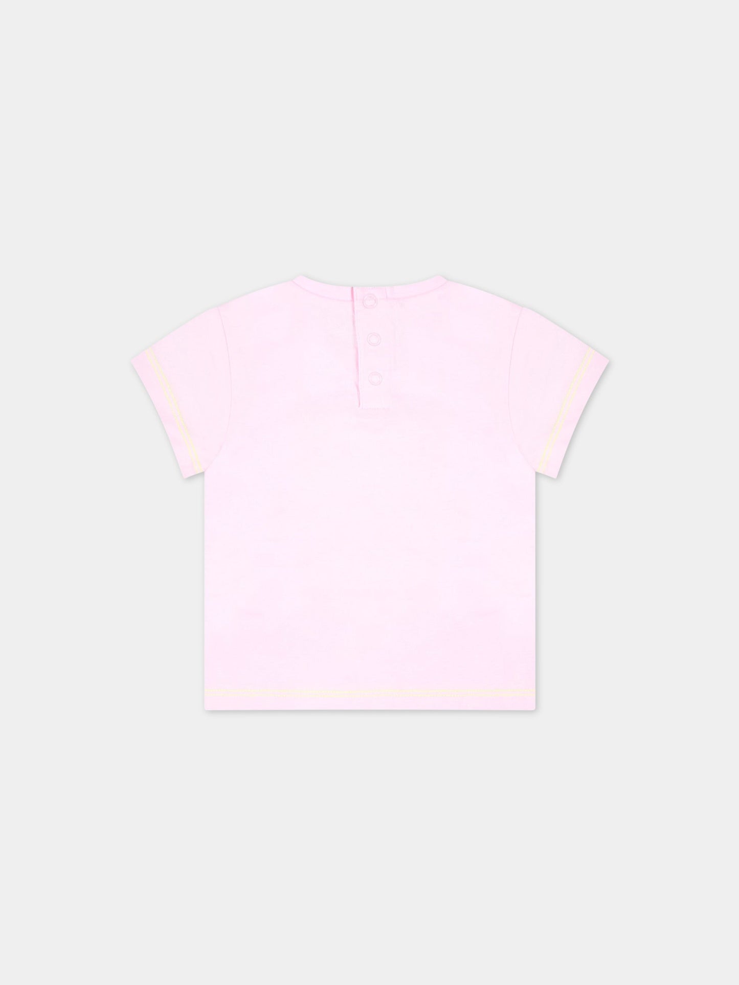 T-shirt rosa per neonata con fenicottero,Billieblush,U05372 464
