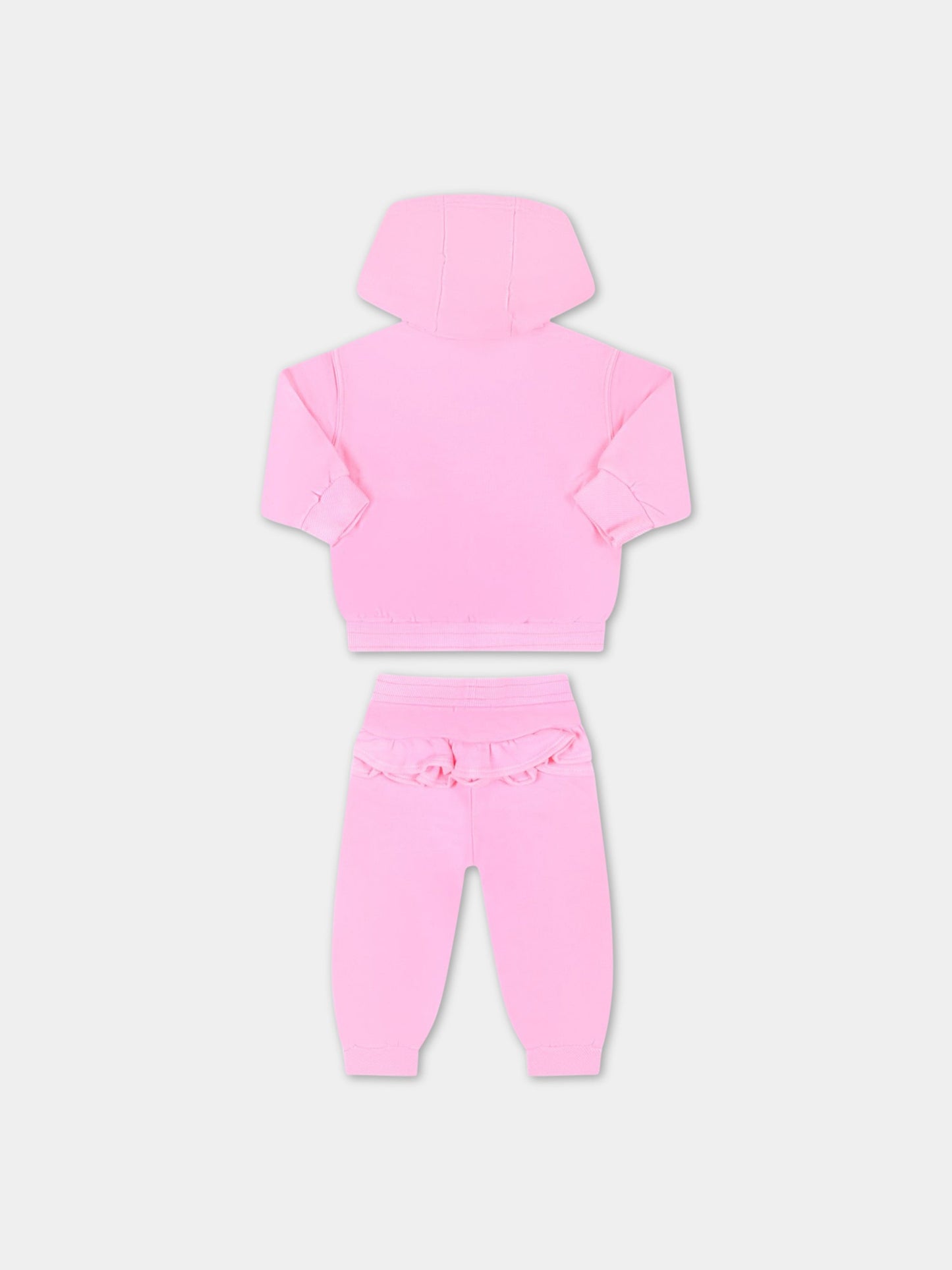 Completo rosa sportivo per neonata con sole e logo,Billieblush,U08094 47T
