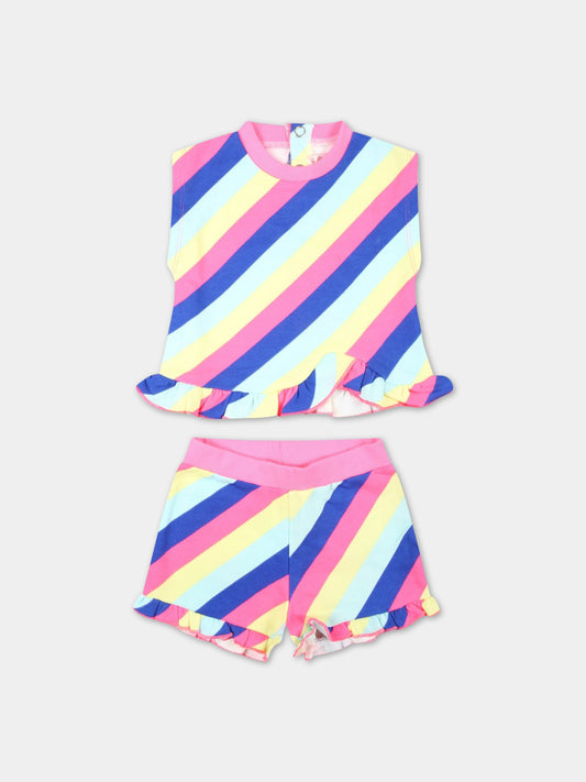 Completo multicolor per neonata con rouches,Billieblush,U08095 Z41