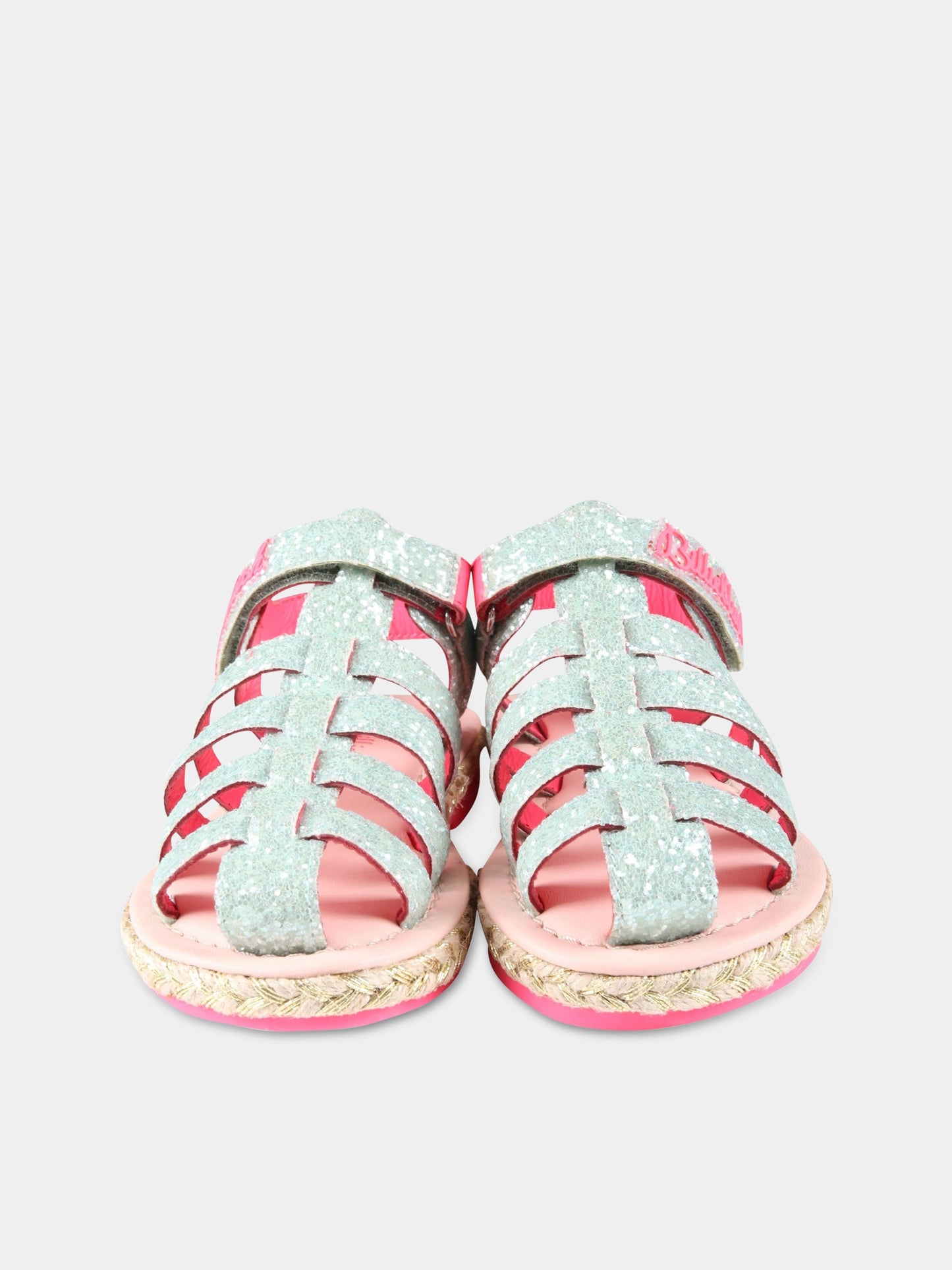 Sandali multicolor per bambina con logo rosa,Billieblush,U19310 768