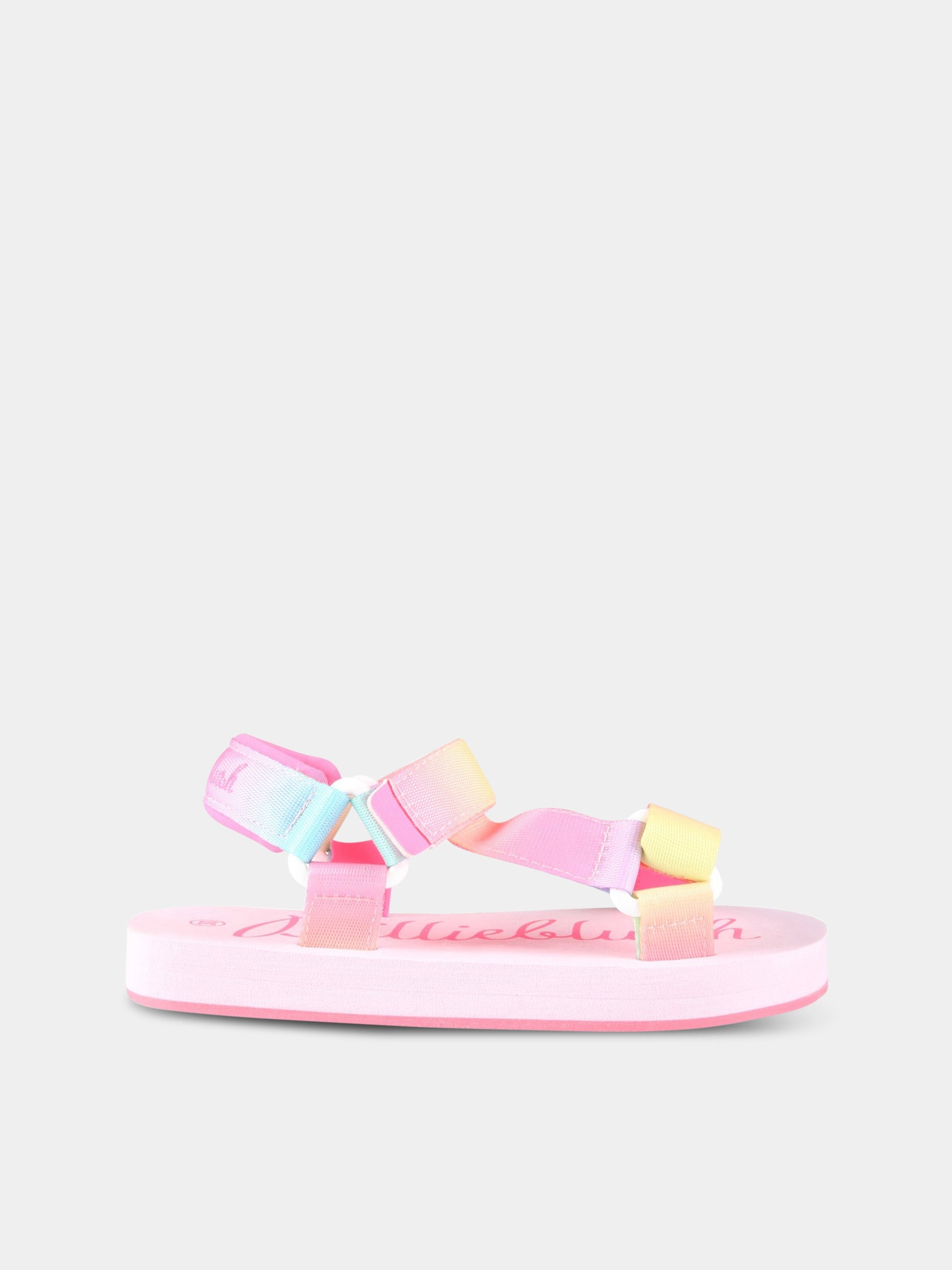 Sandali rosa per bambina con logo,Billieblush,U19314 464
