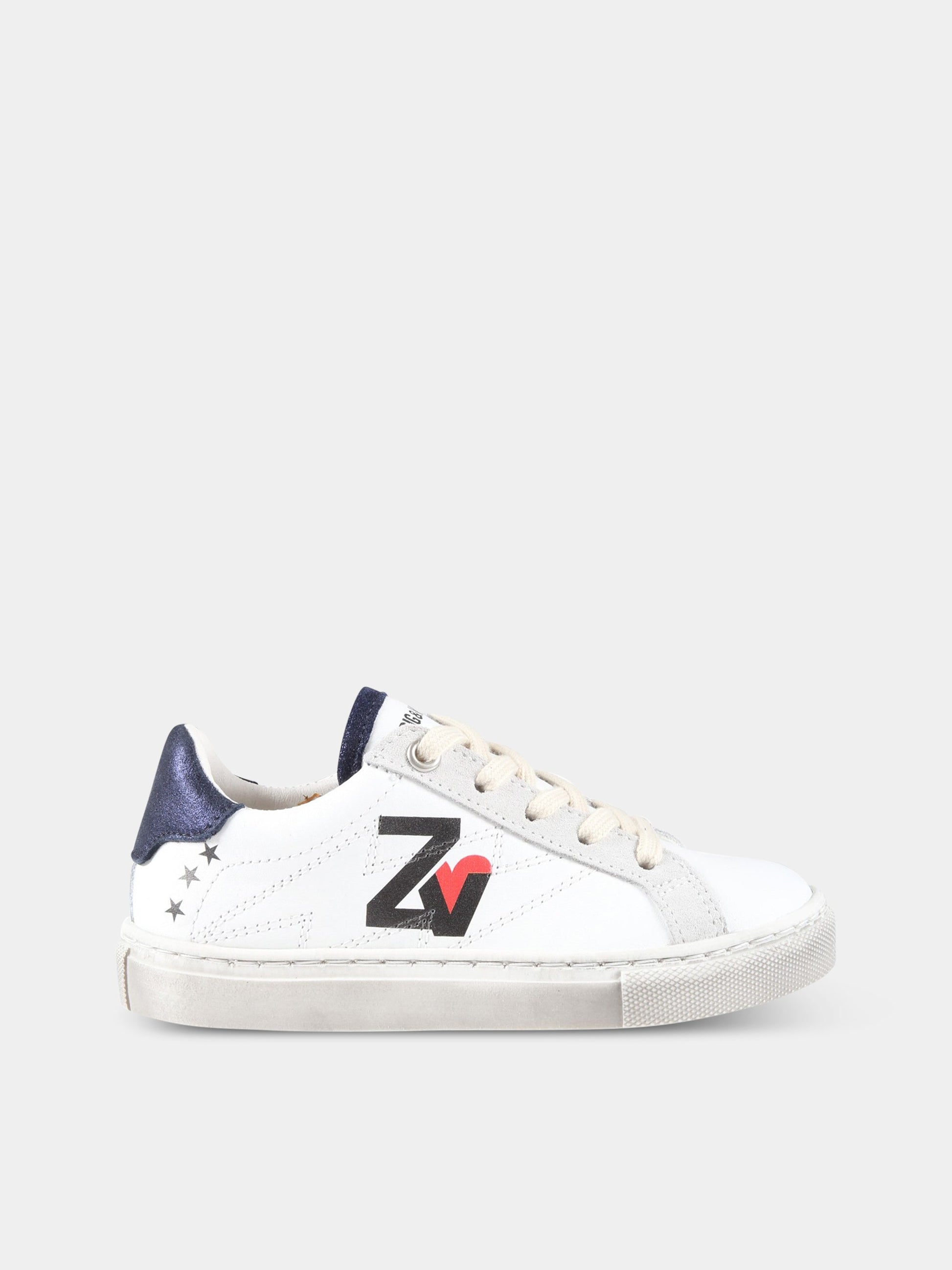 Sneakers bianche per bambino con logo,Zadig & Voltaire Kids,X19032 10B