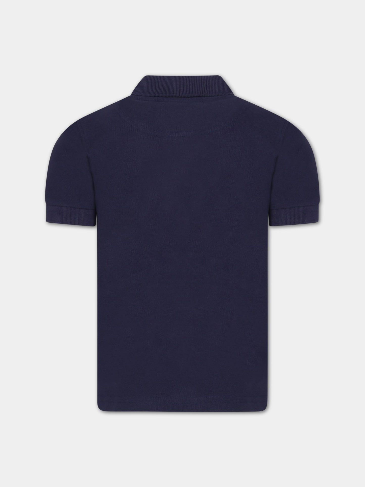 Polo blu per bambino con logo bianco,Timberland,T25T00 85T