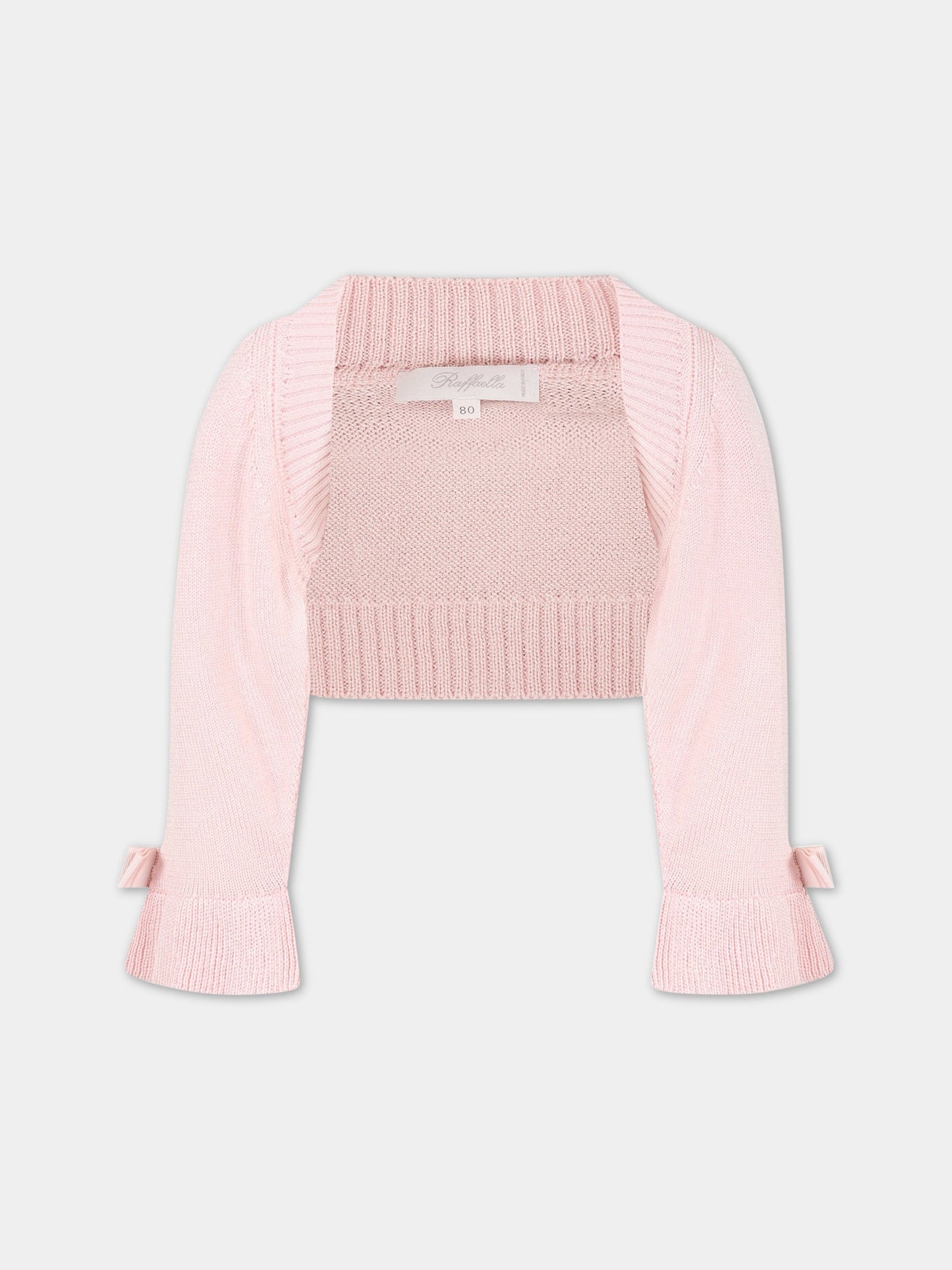 Coprispalla rosa per bambina con fiocco,Raffaella,COC/VOL