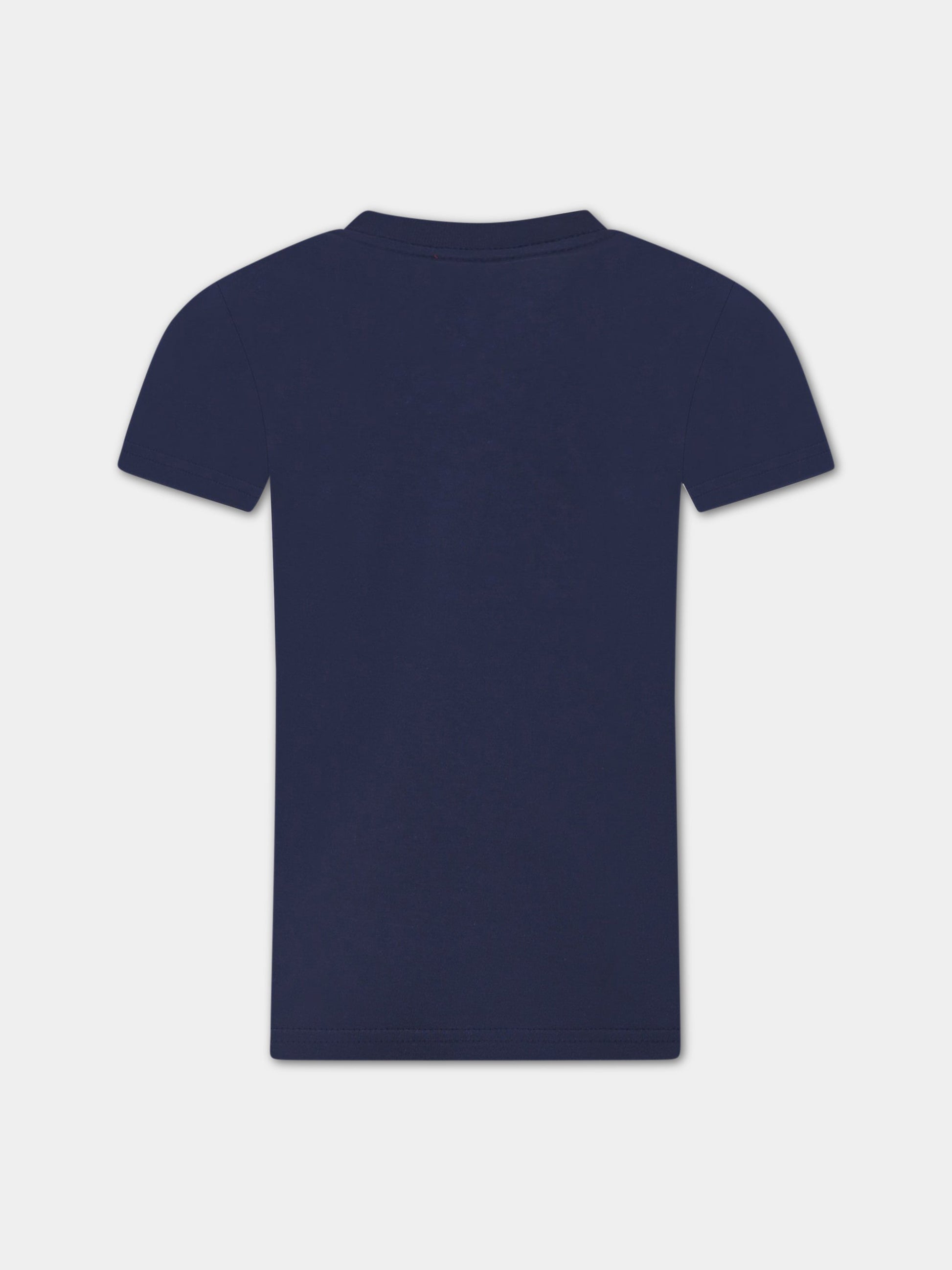 T-shirt blu per bambino con logo,Diesel,00J4P6 00YI9 K8ATA