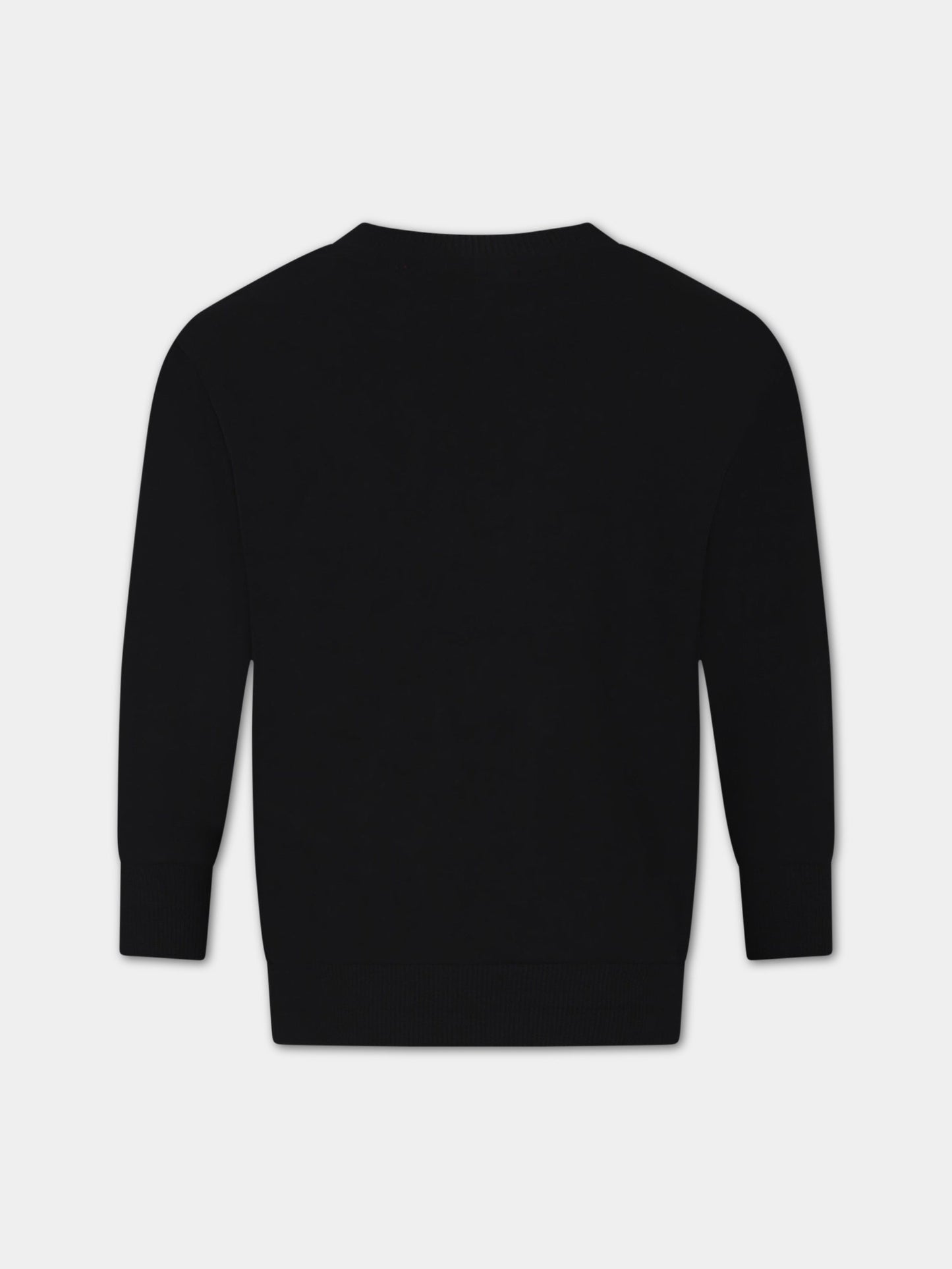 Felpa nera per bambino con logo,Diesel,J00245 0IAJH K900