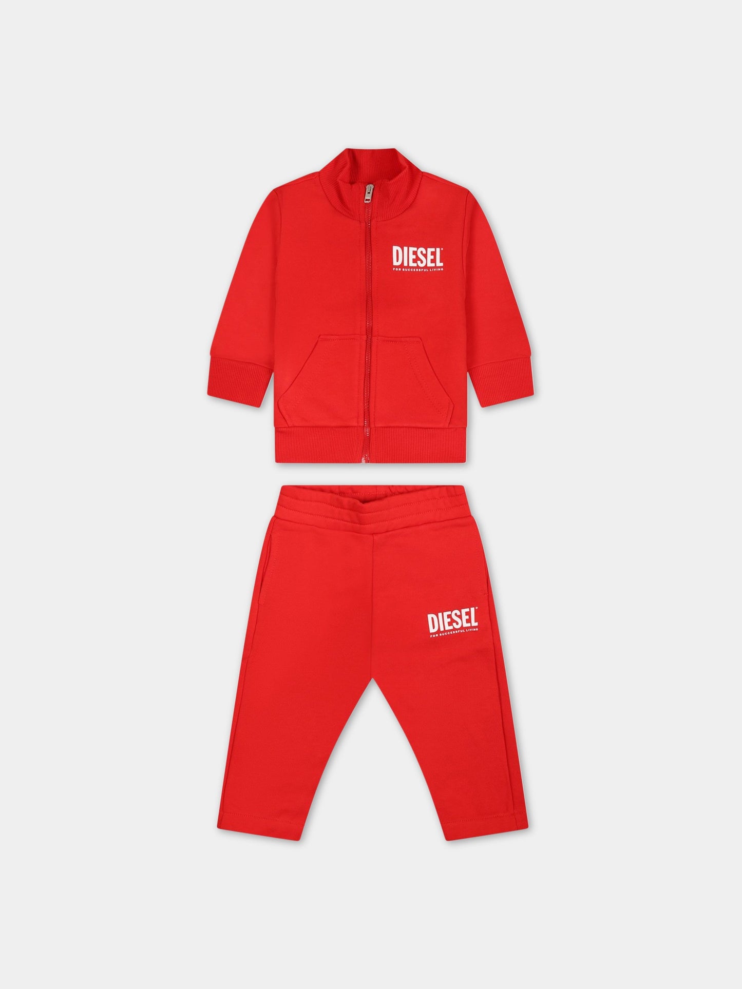 Completo rosso per neonato con logo,Diesel,K00273 0IAJH K438